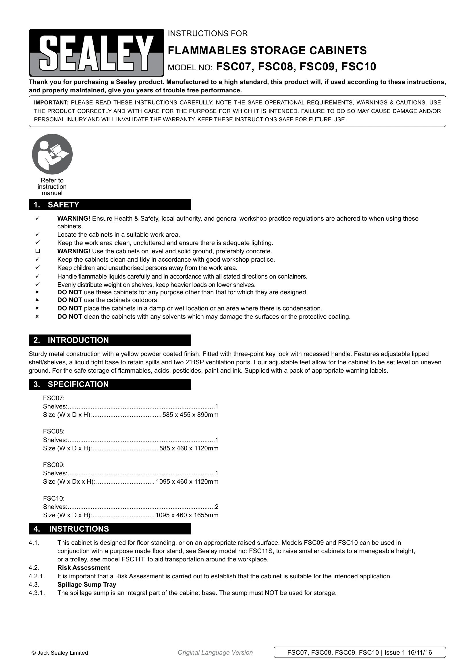 Manual for FSC07, FSC08, FSC09, FSC10