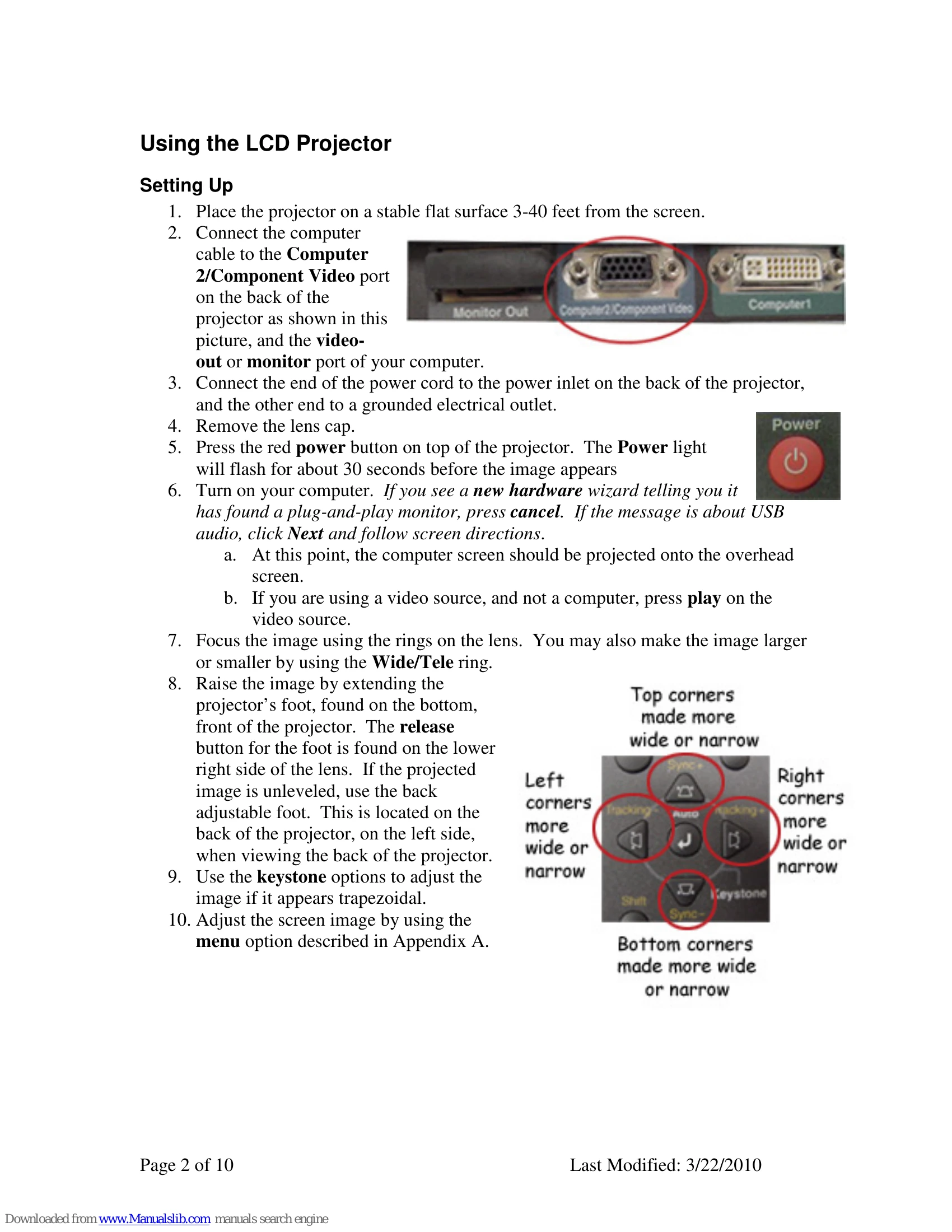 Manual for PowerLite 600p/800p/810p