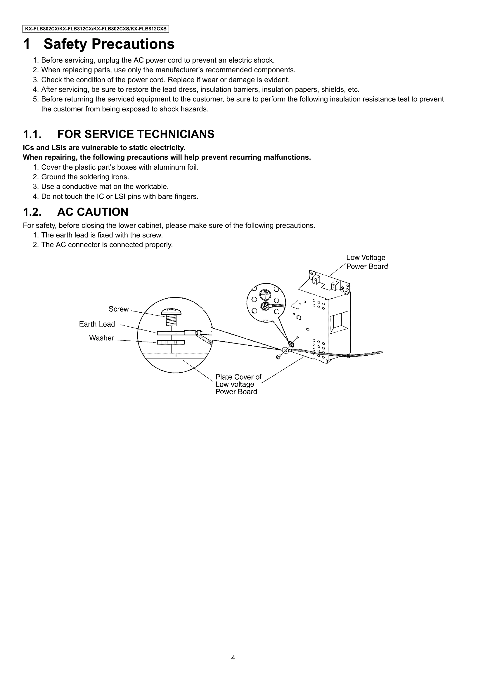 Parts/Service for KX-FLB802CX