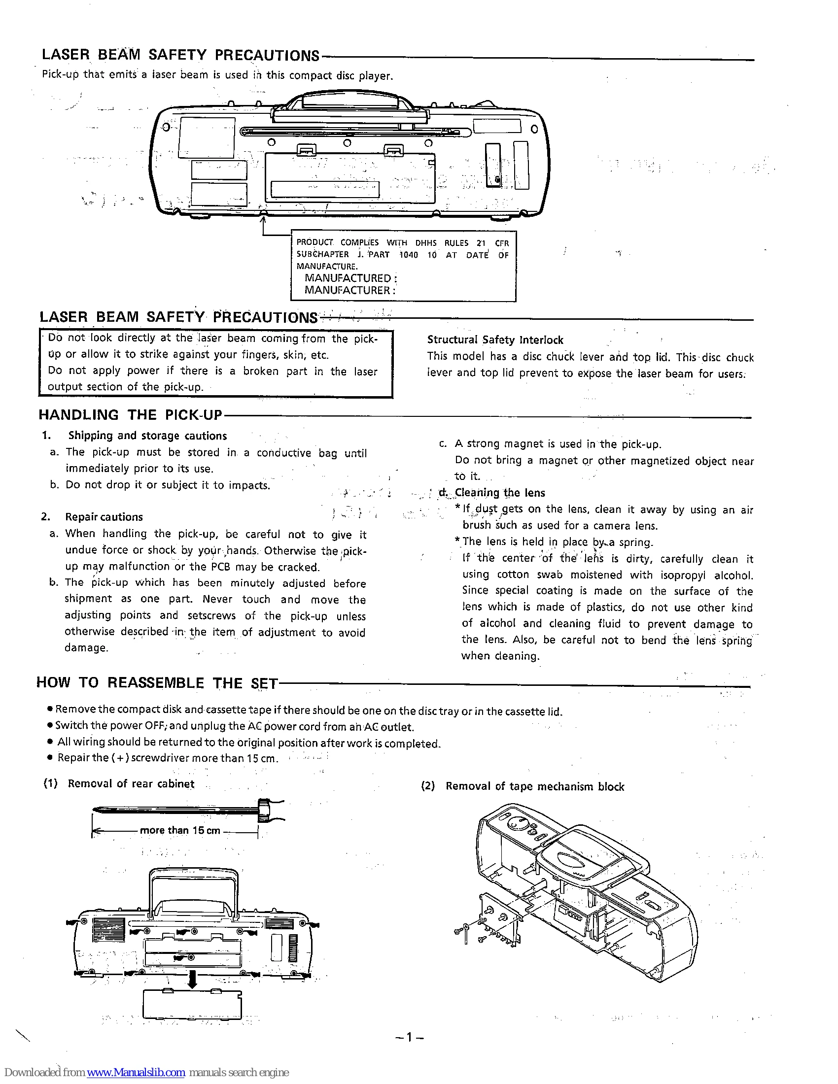 Parts/Service for MCD-Z11F