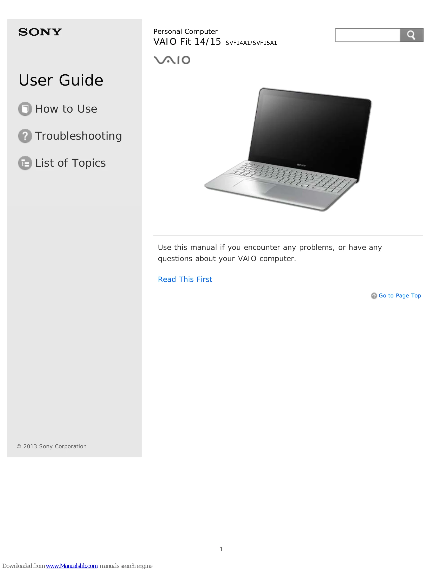 Manual for VAIO Fit 14/15
