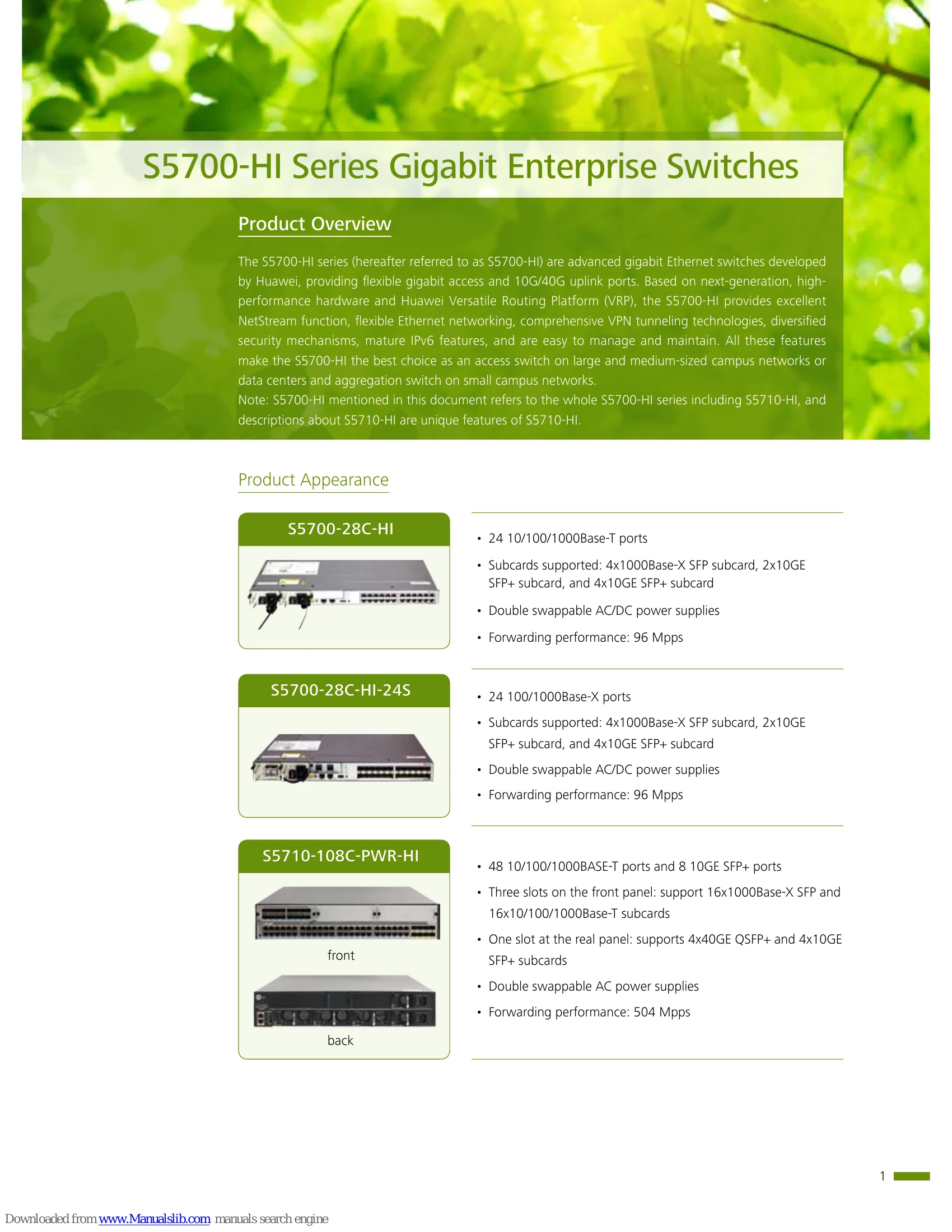 Brochure/Marketing for S5700-HI