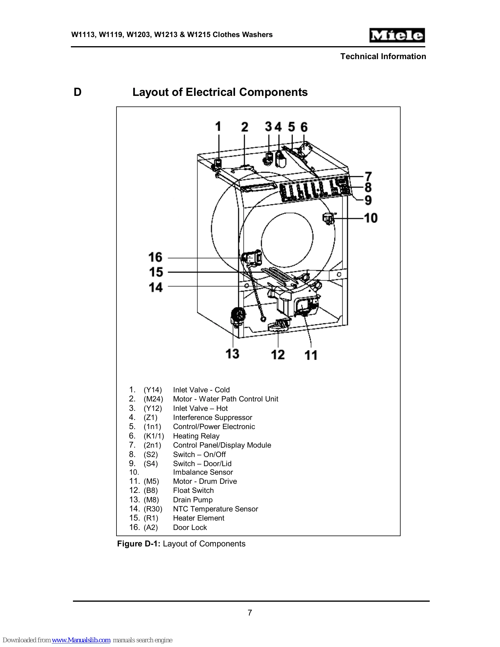 Parts/Service for W1113