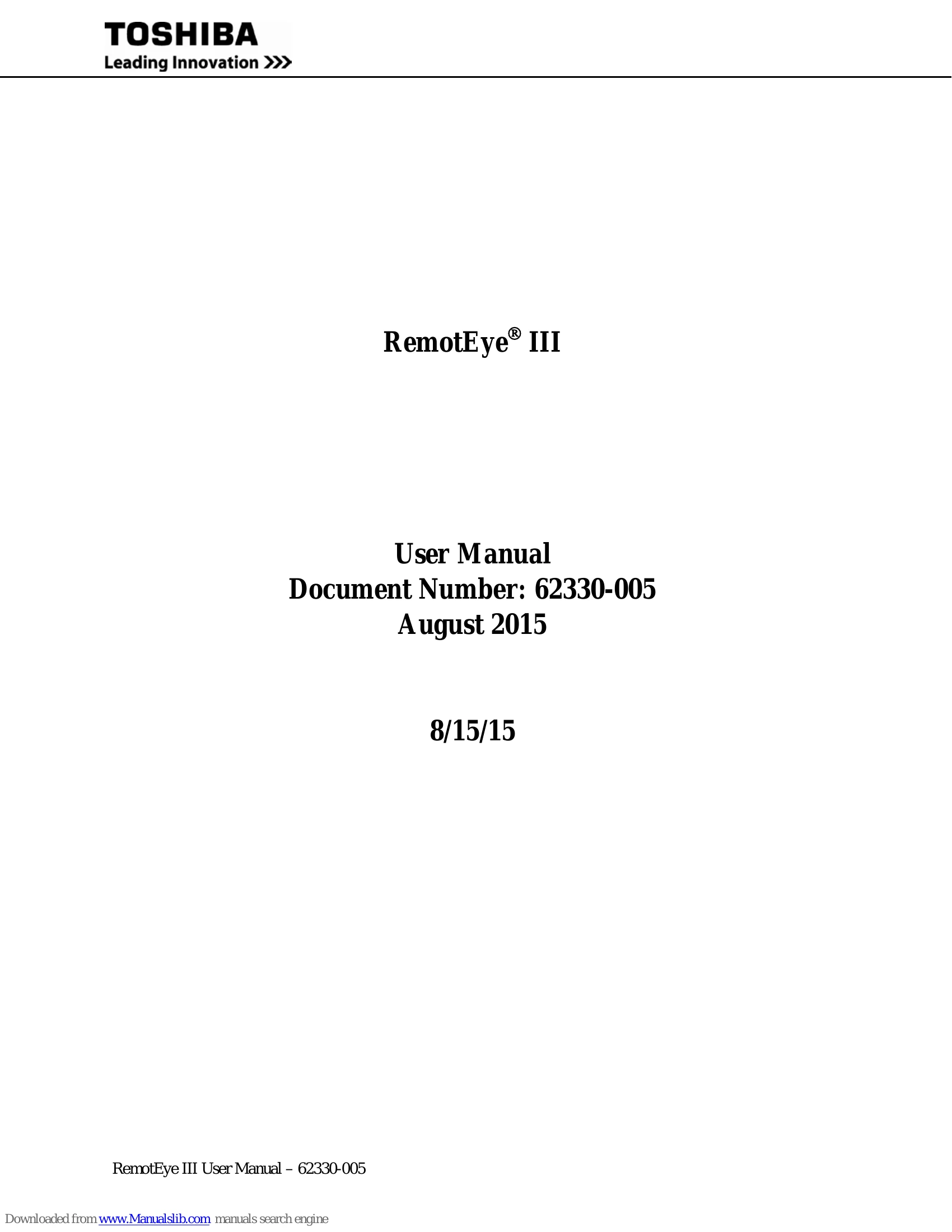 Manual for RemoteEye III