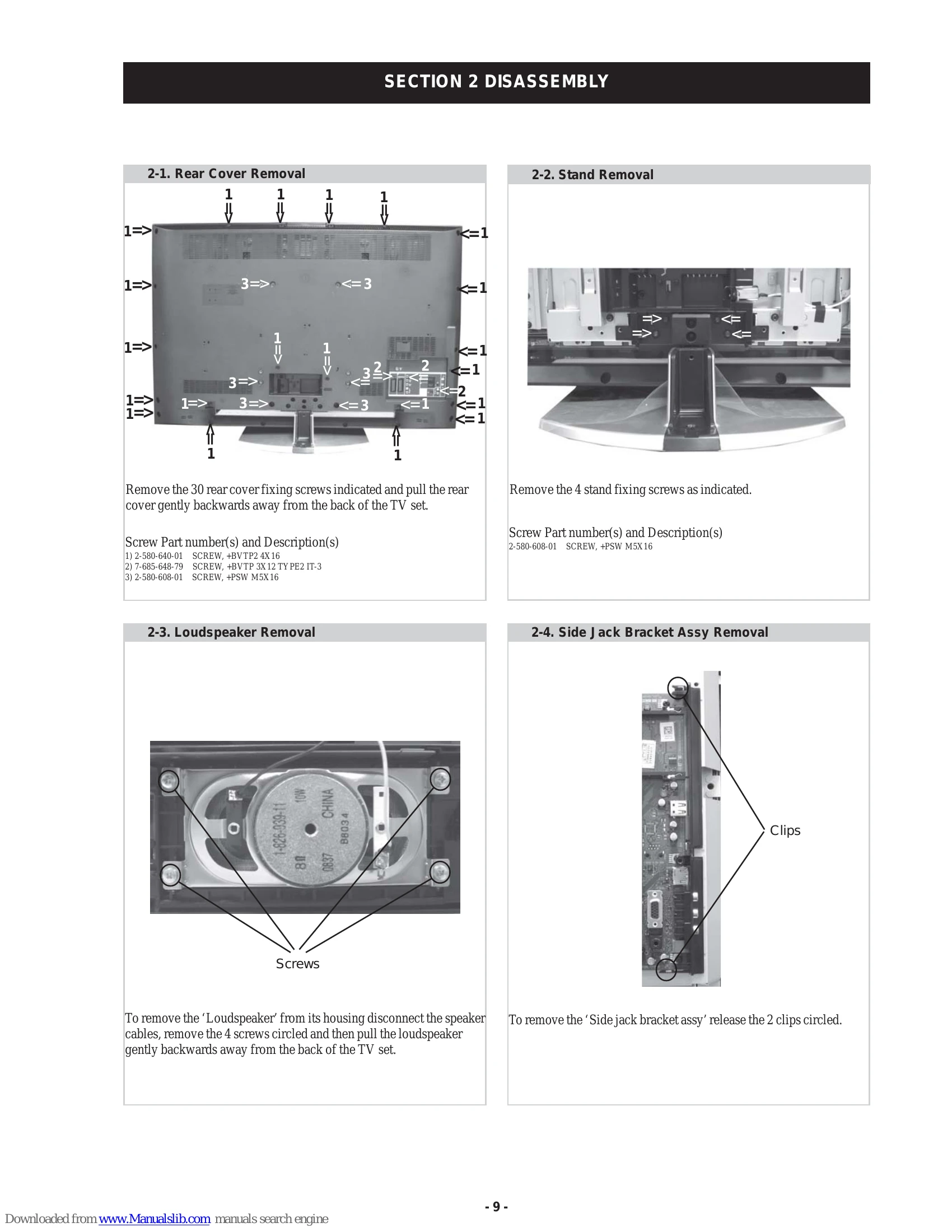 Parts/Service for KDL-40V4000