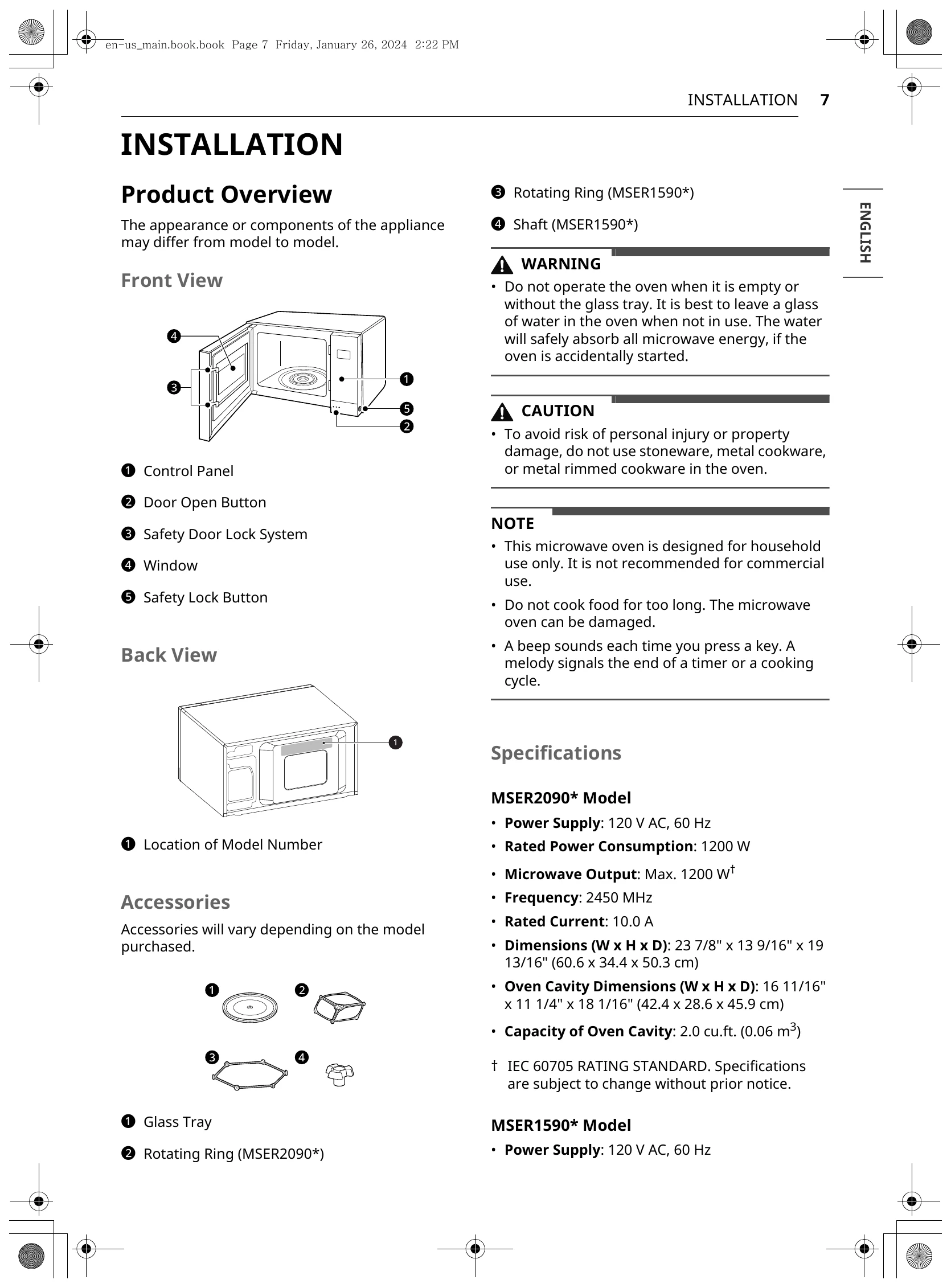 Manual for MSER2090*