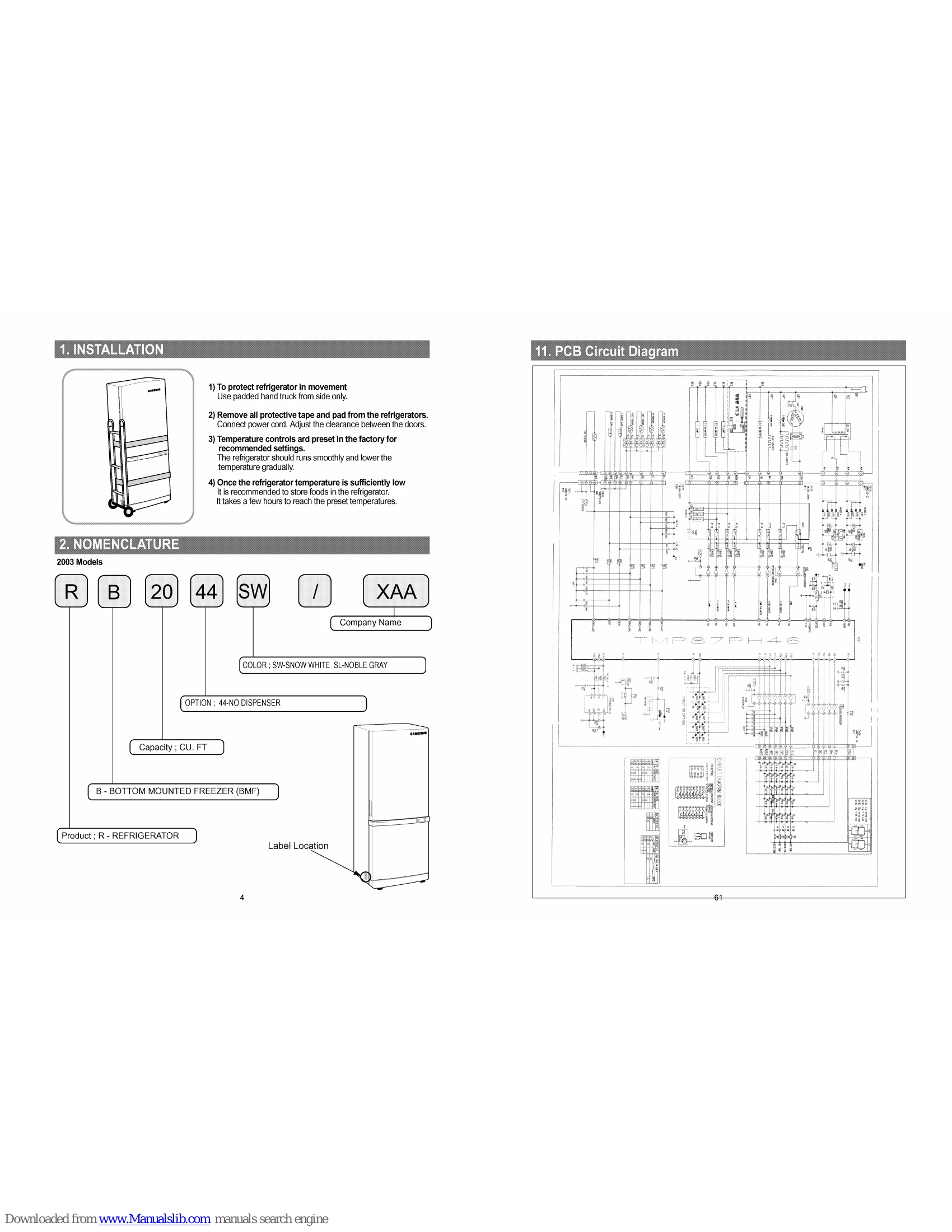 Parts/Service for RB2044SL
