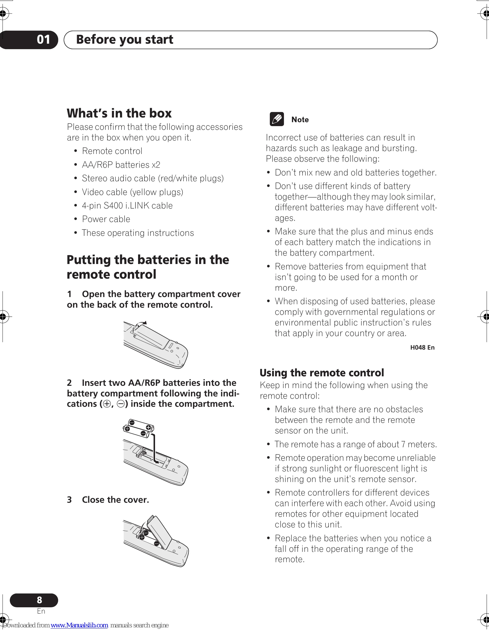 Manual for DV-989AVi-G / DV-989AVi-S