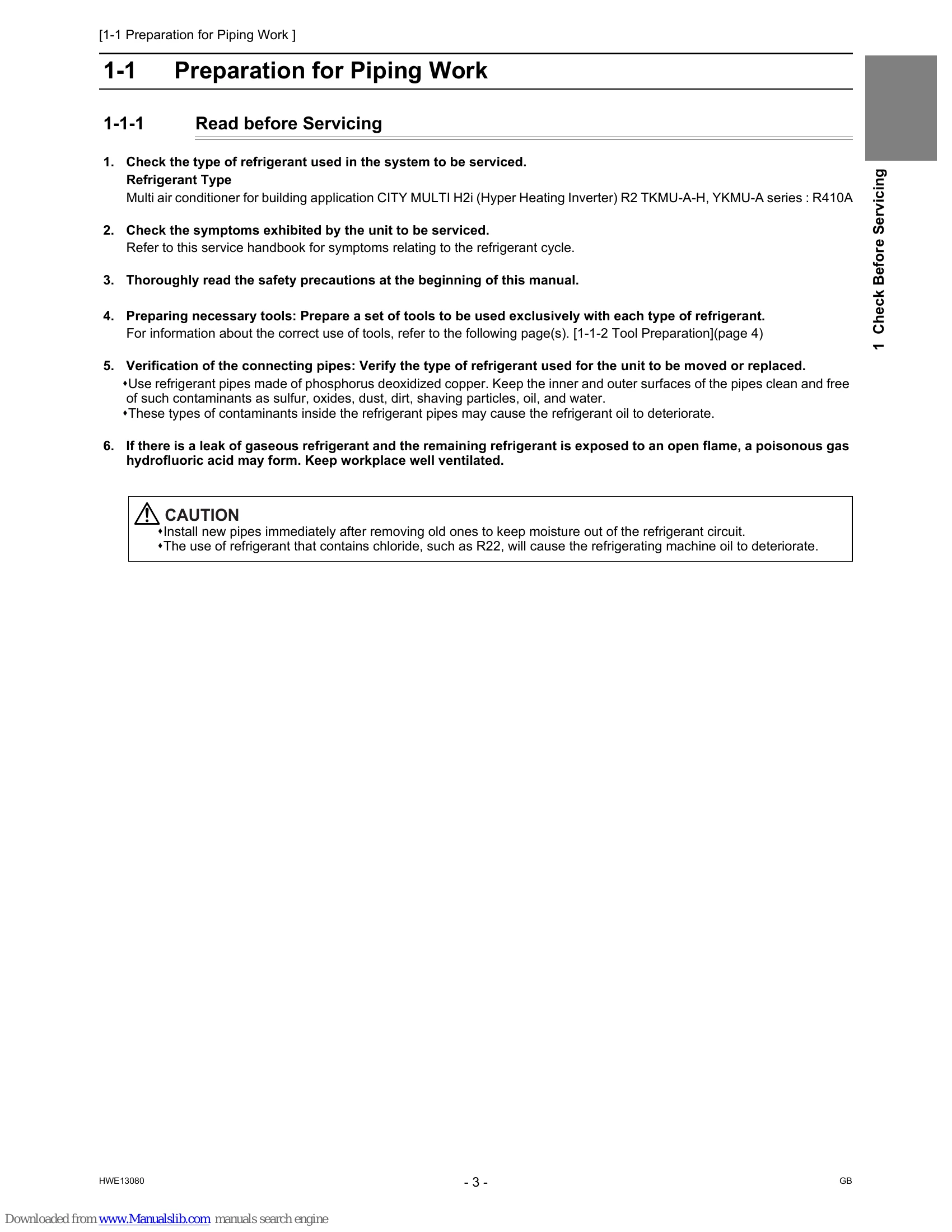 Manual for PURY-HP72