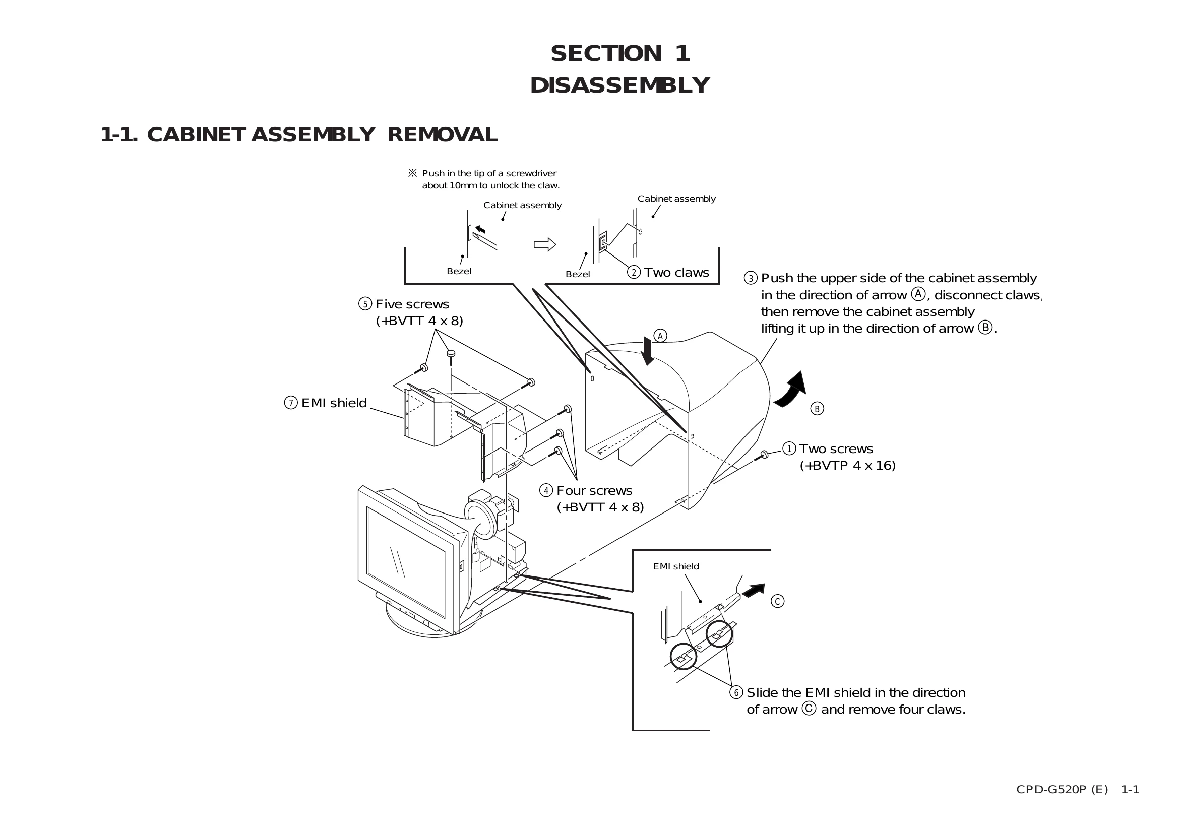 Parts/Service for CPD-G520P
