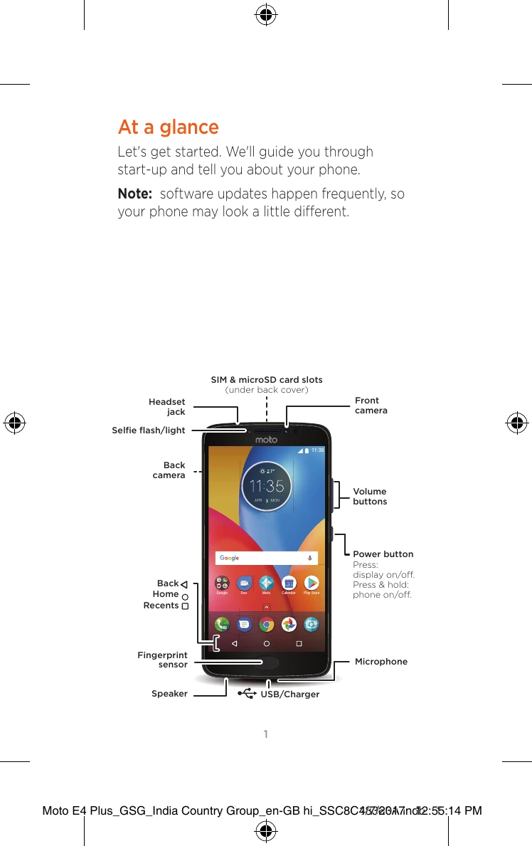 Manual for moto e4 PLUS