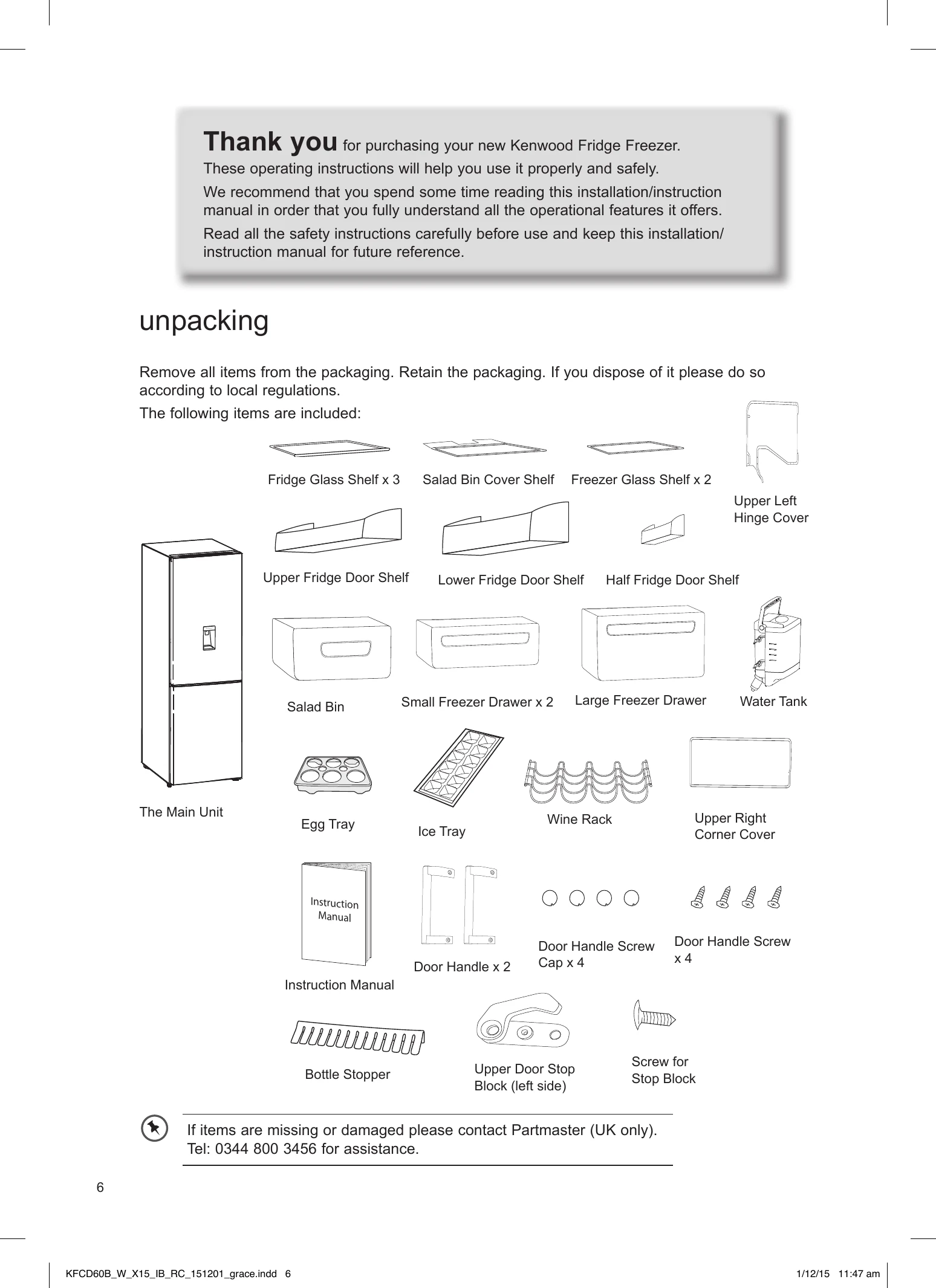 Installation Guide for KFCD60B15 / KFCD60W15 / KFCD60X15