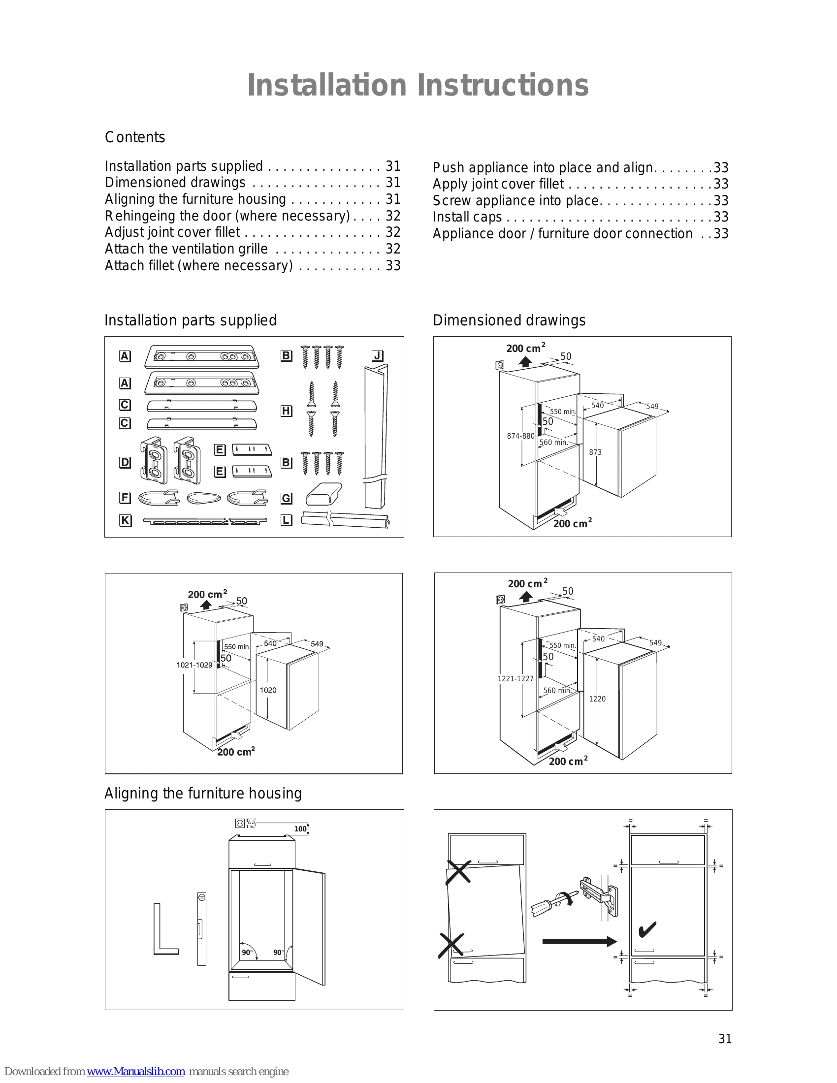 Manual for BUILT-IN REFRIGERATOR