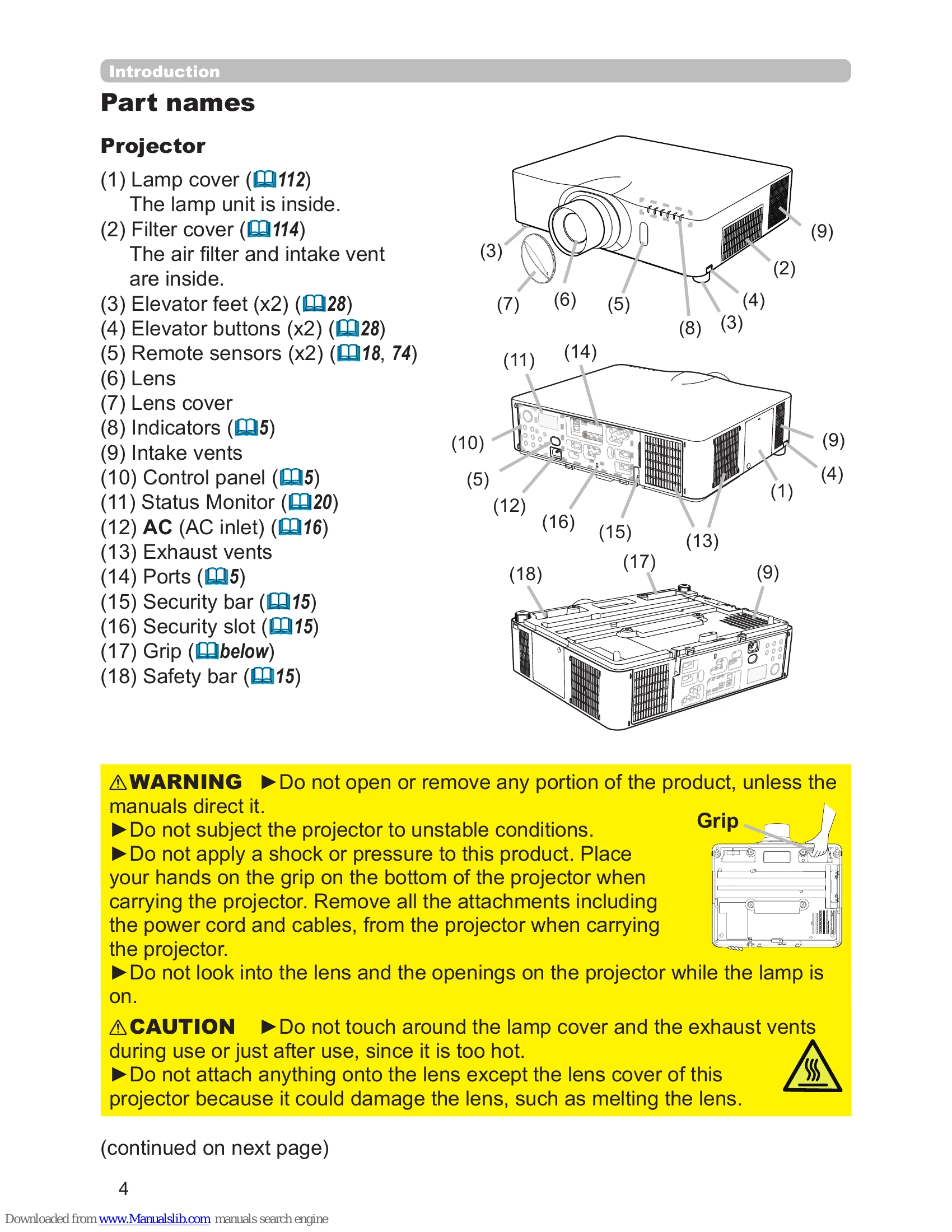 Manual for CP-X8170/CP-WX8265/CP-WU8460