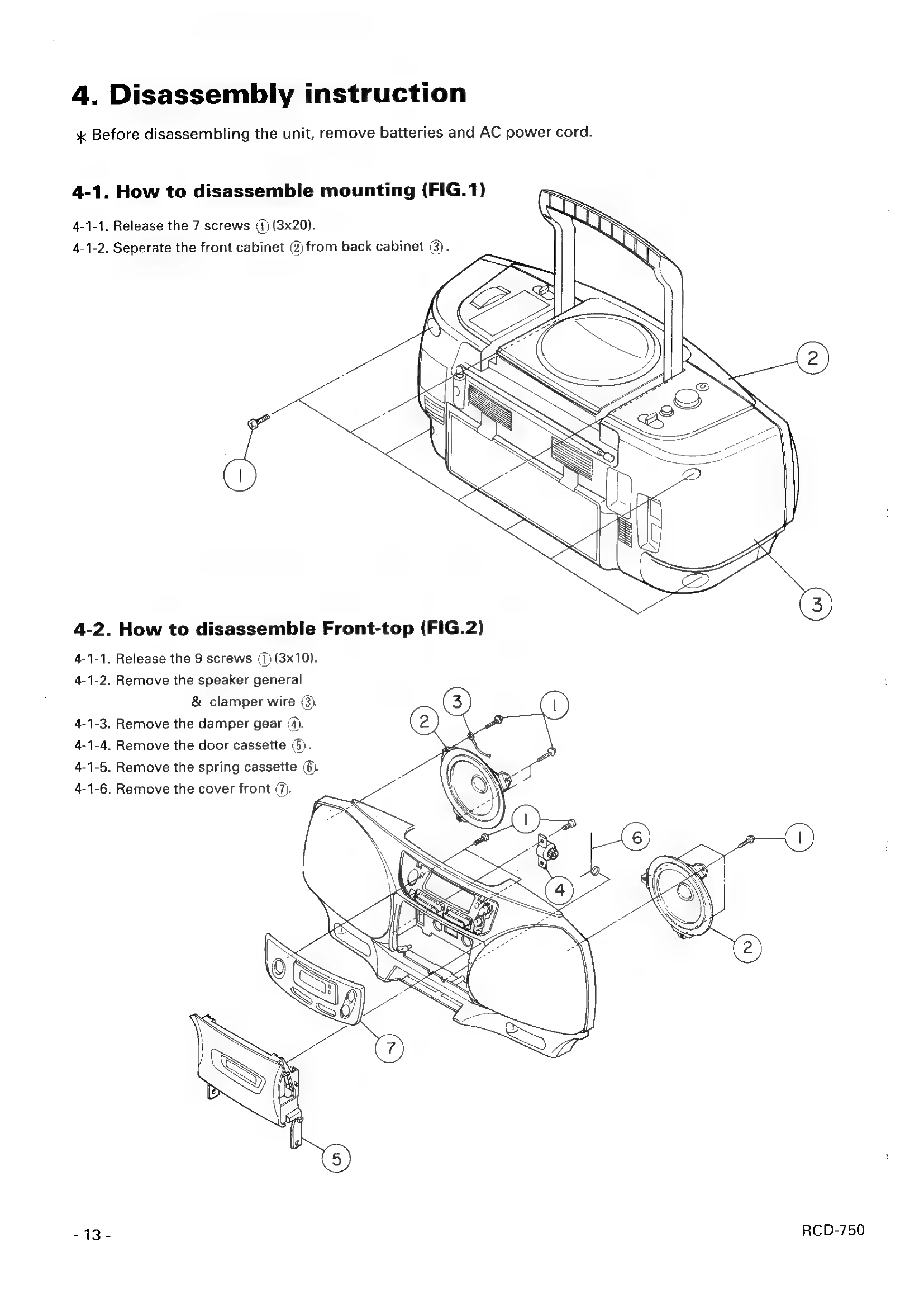 Parts/Service for RCD-750