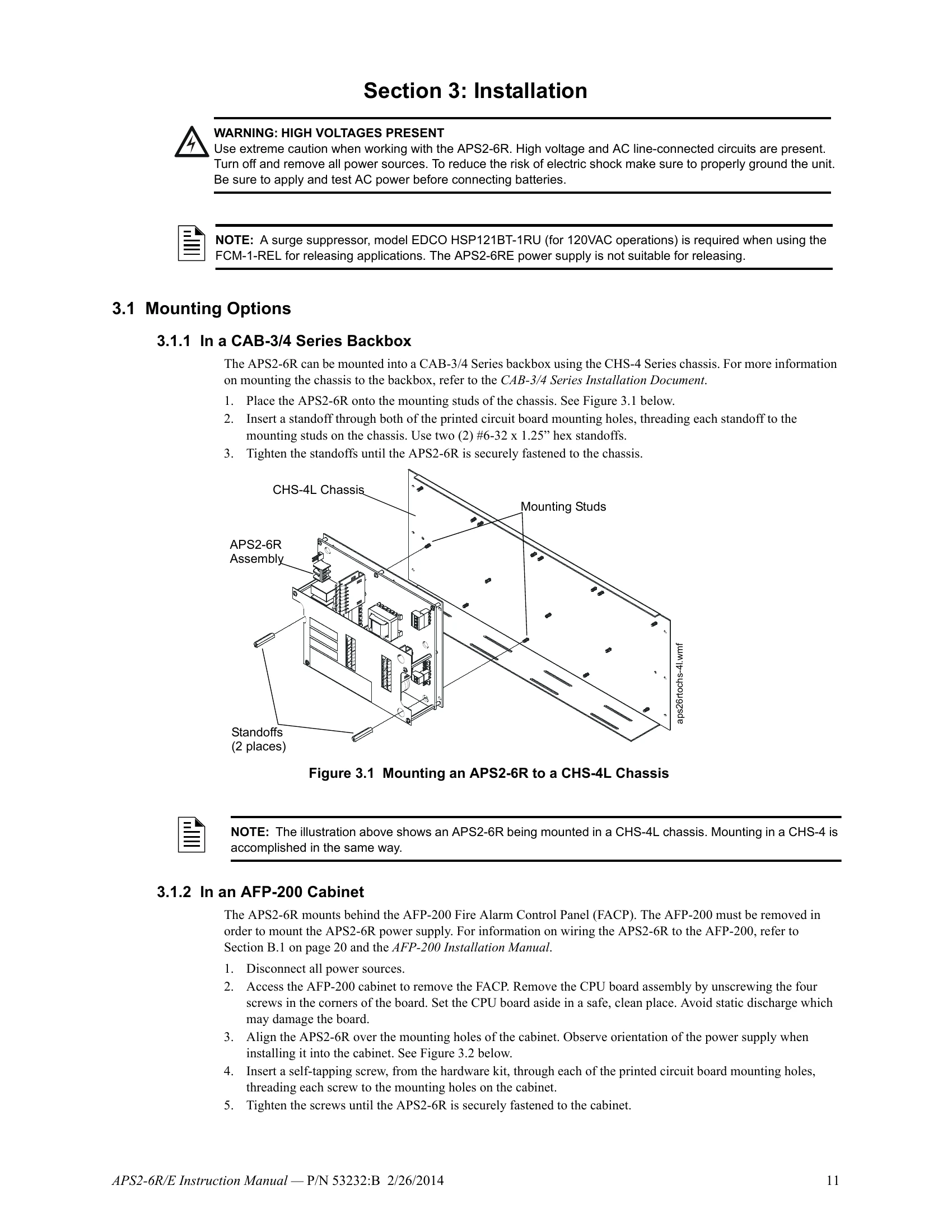 Manual for APS2-6R/E