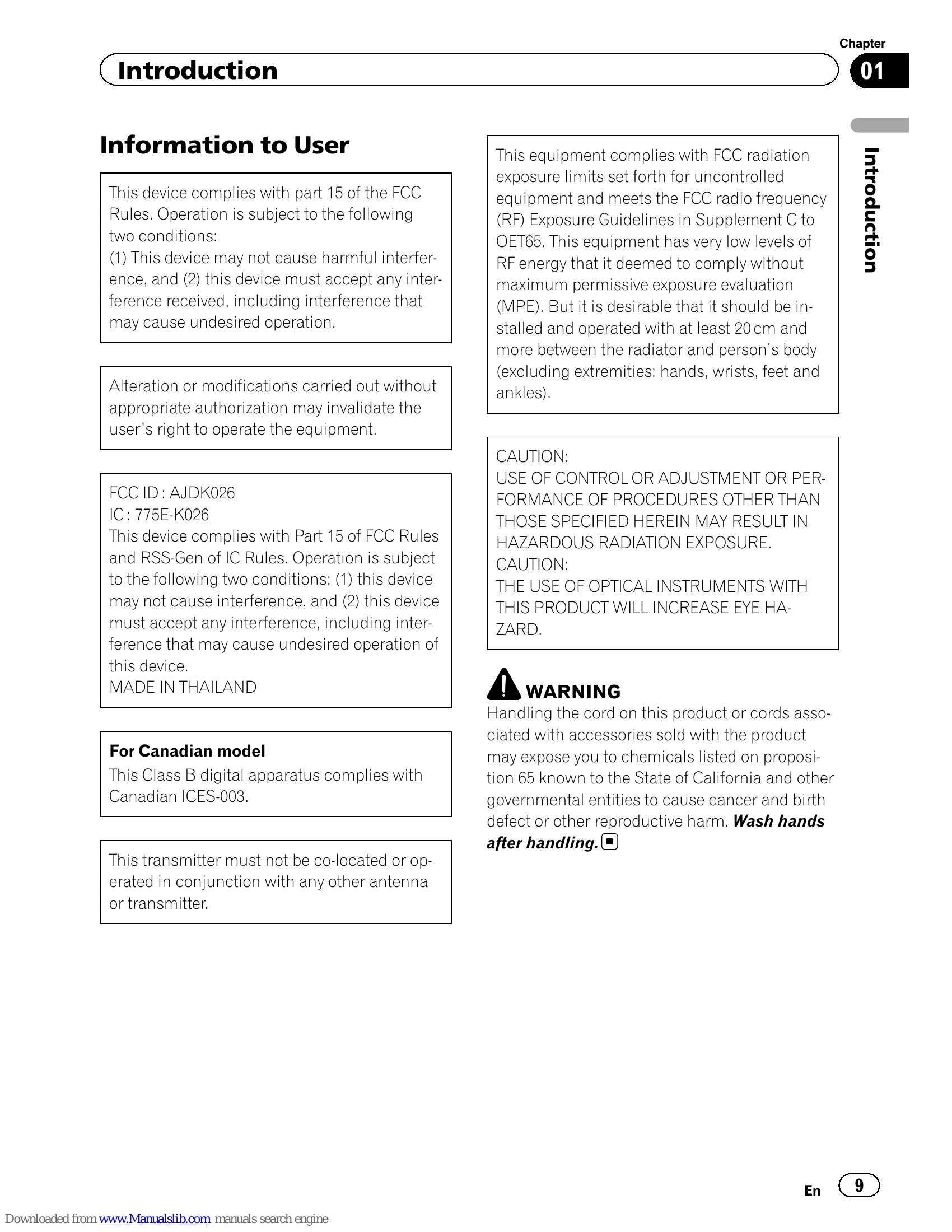 Manual for AVIC-Z110BT