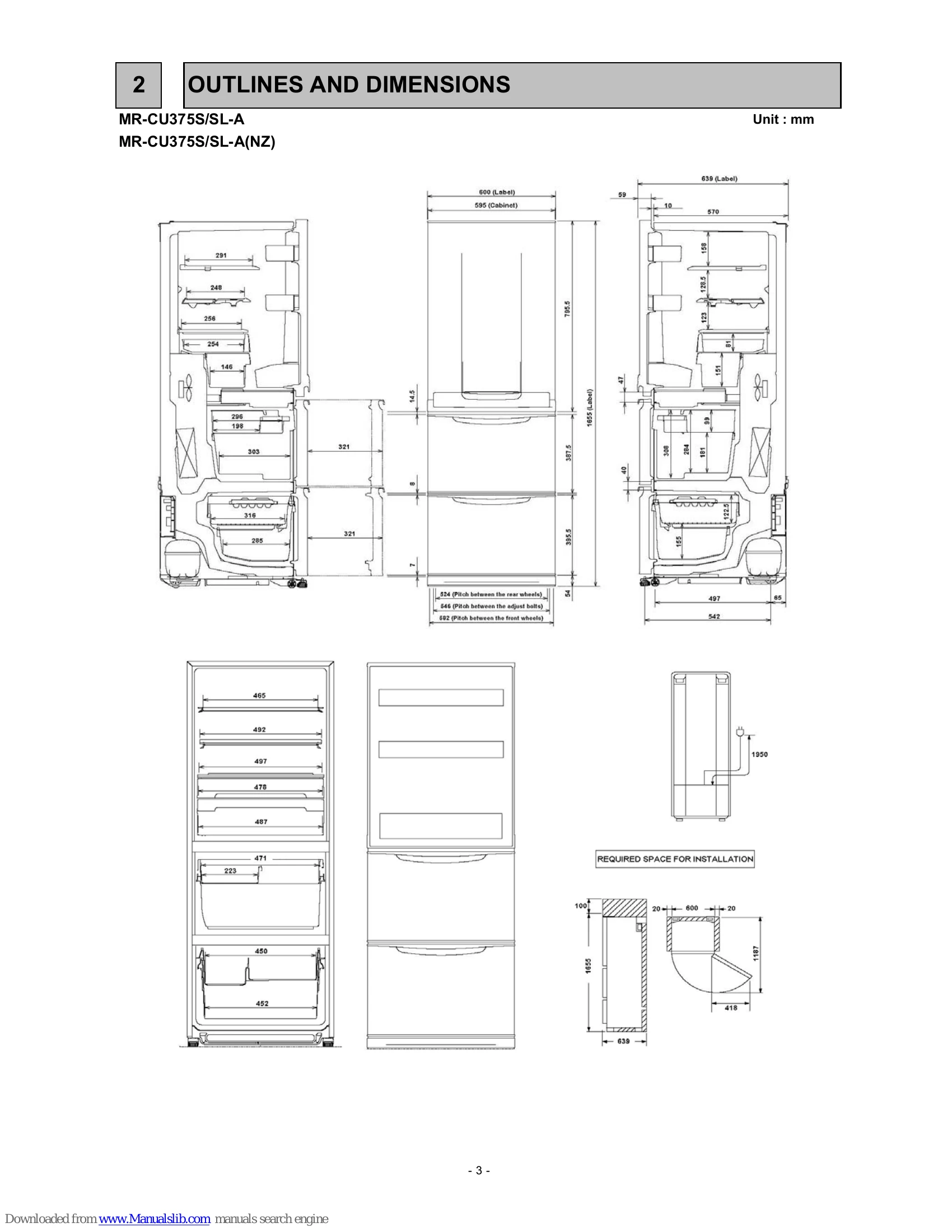Parts/Service for MR-CU375S/SL-A