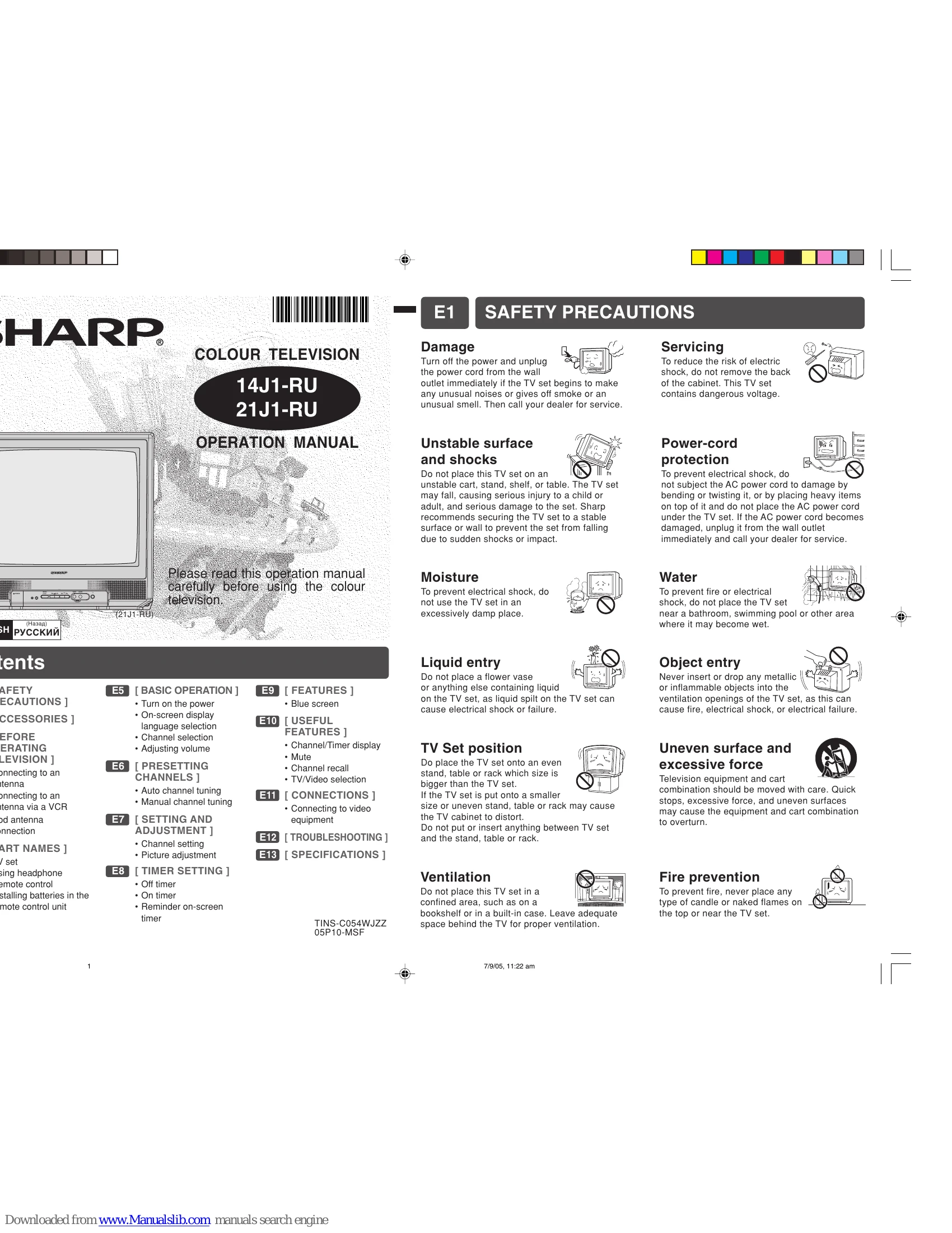 Manual for 14J1-RU / 21J1-RU