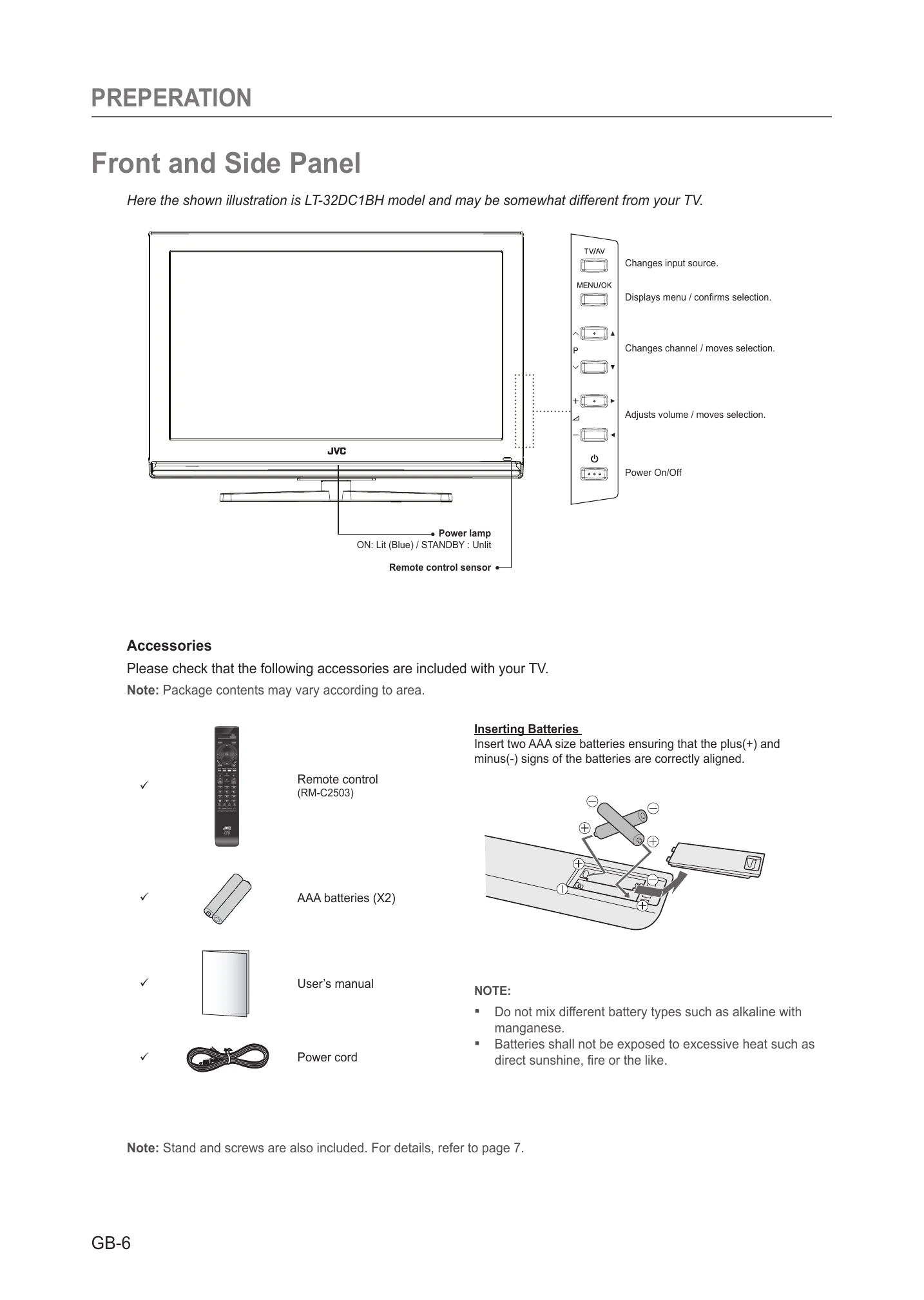 Manual for LT-26DC1BH