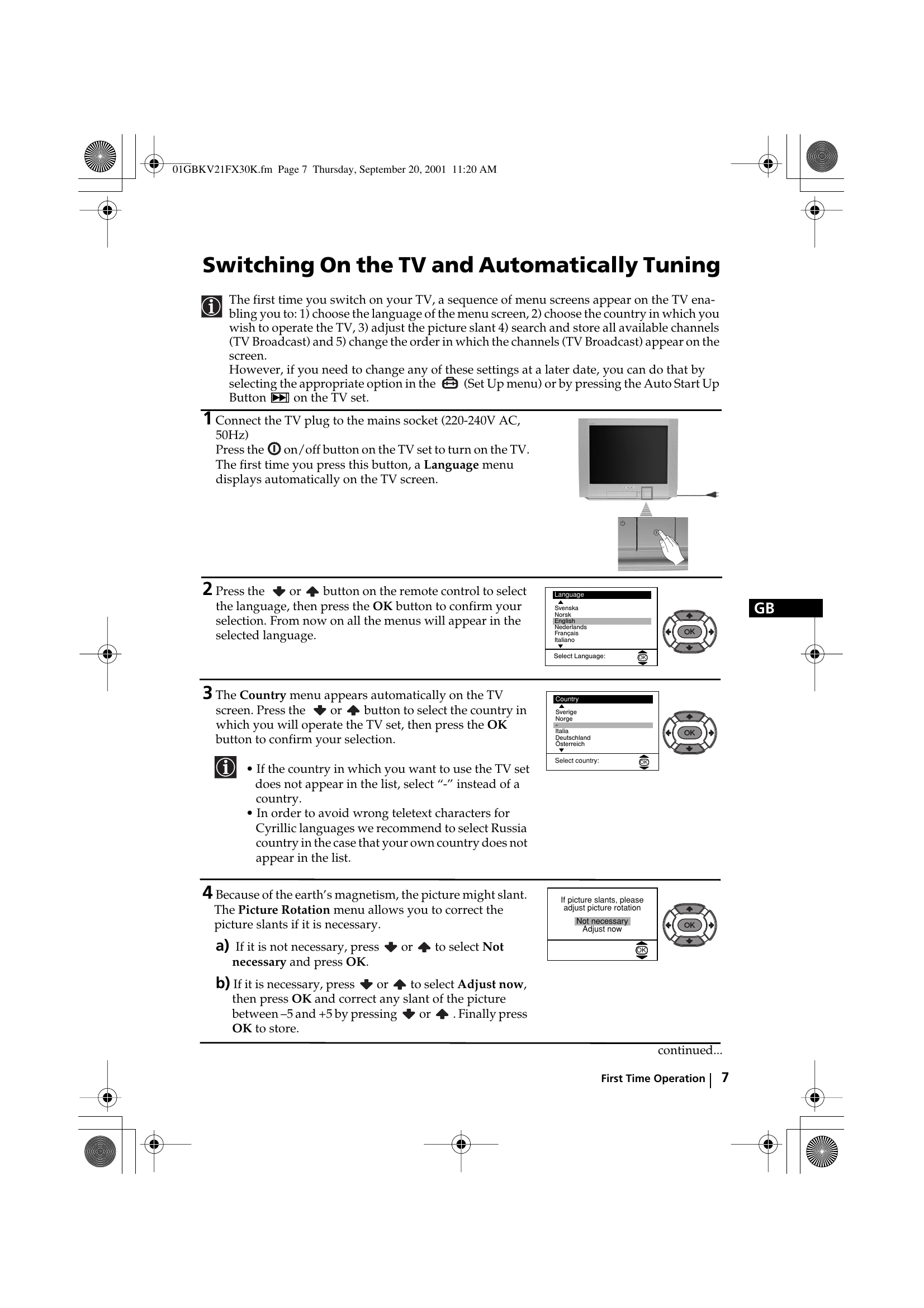 Manual for KV-21FX30K