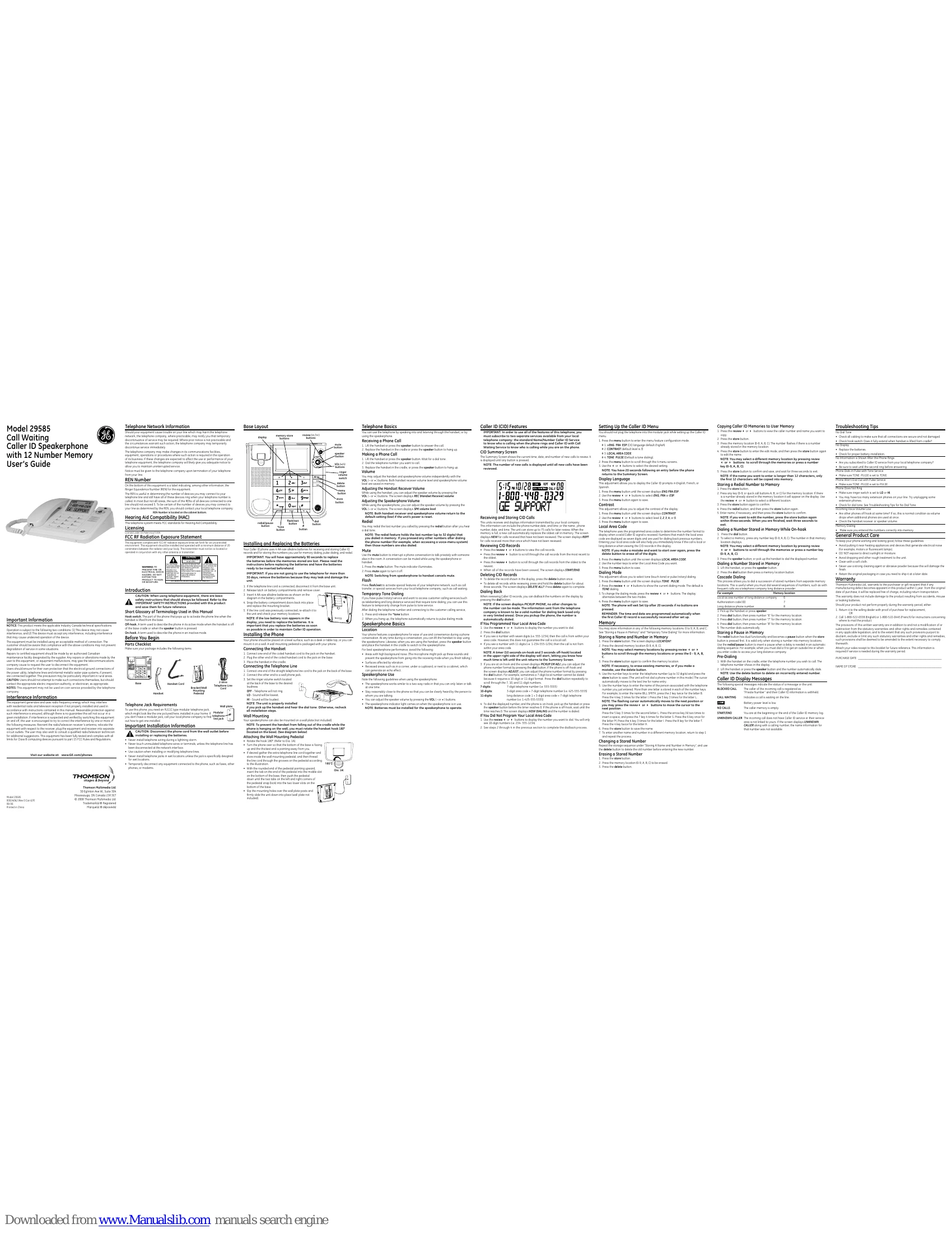 Manual for 29585
