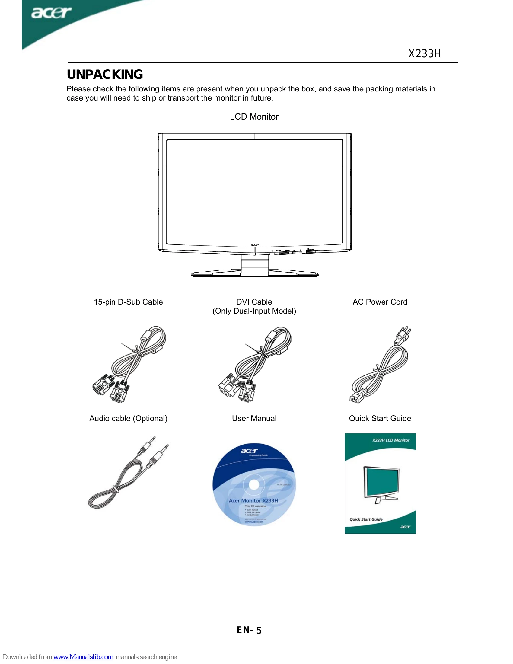 Manual for X233H