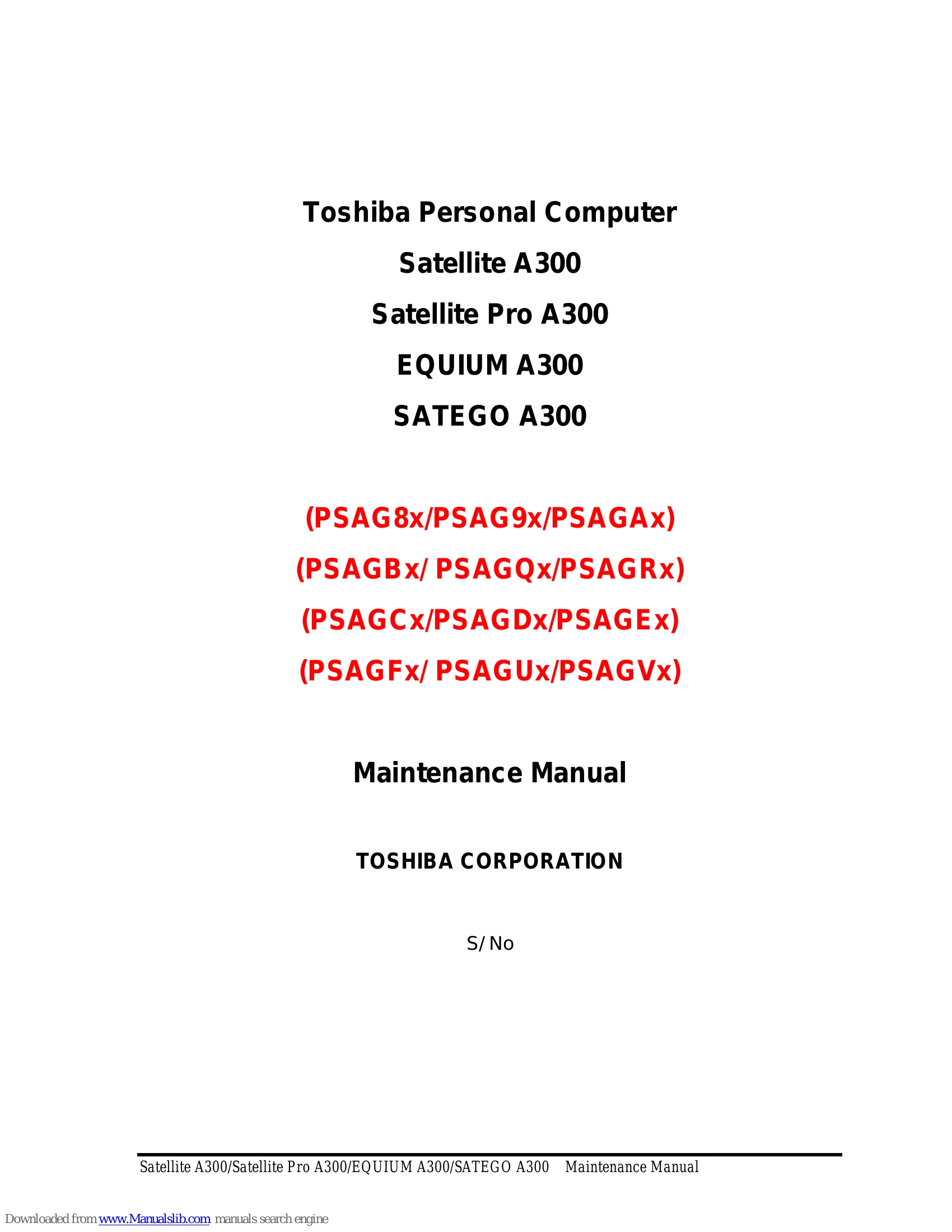 Parts/Service for A300