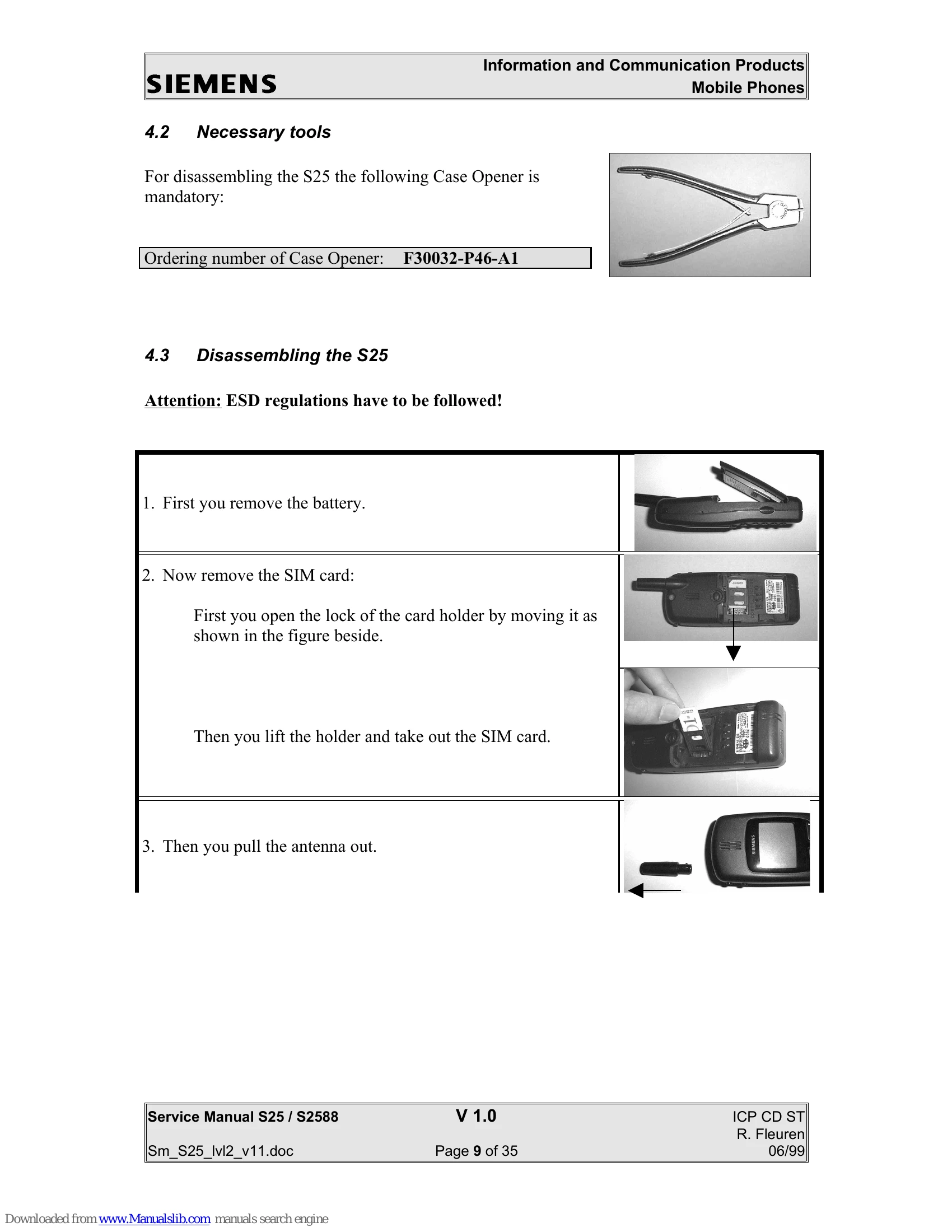 Parts/Service for S25 / S2588