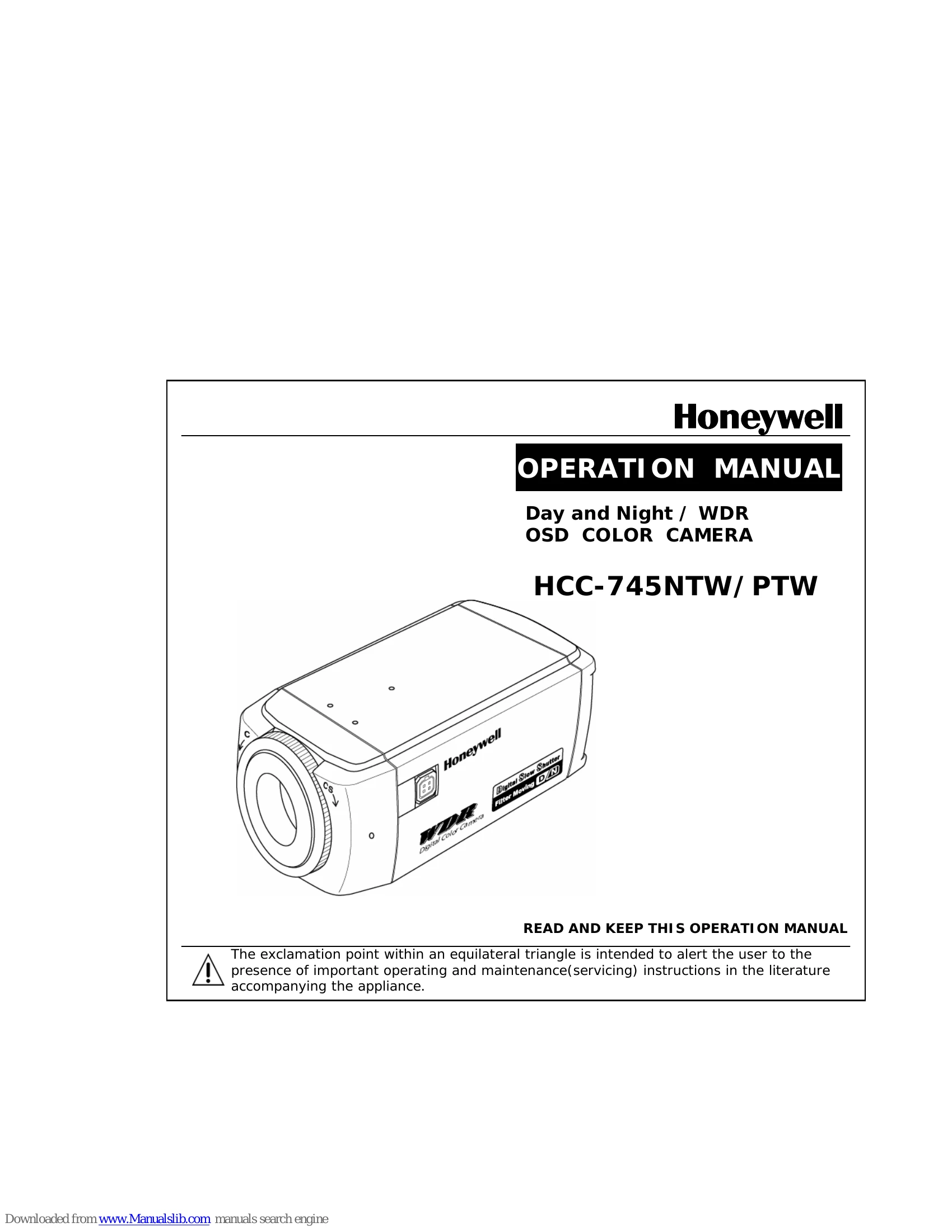 Manual for HCC-745NTW/PTW