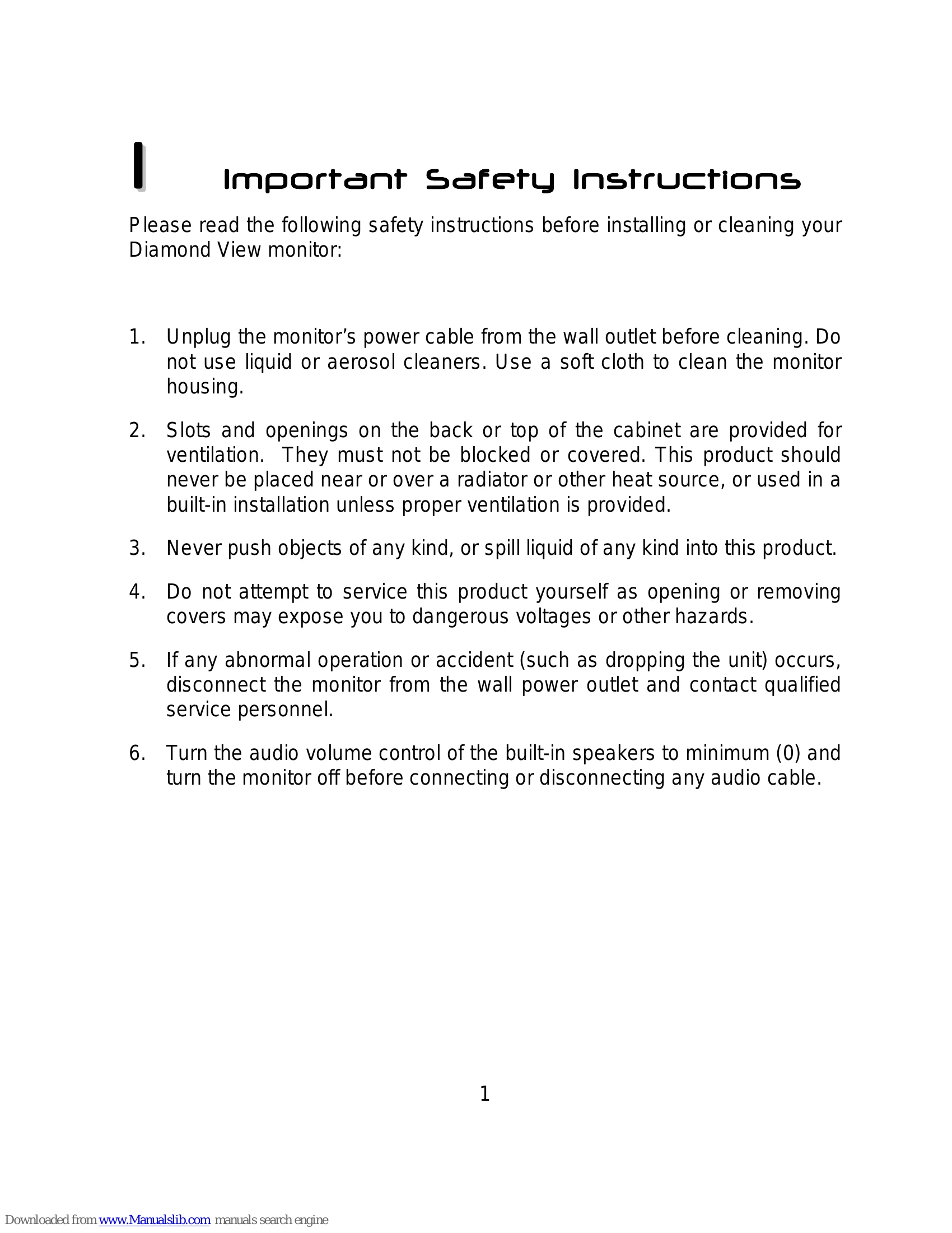 Manual for DVI73BP