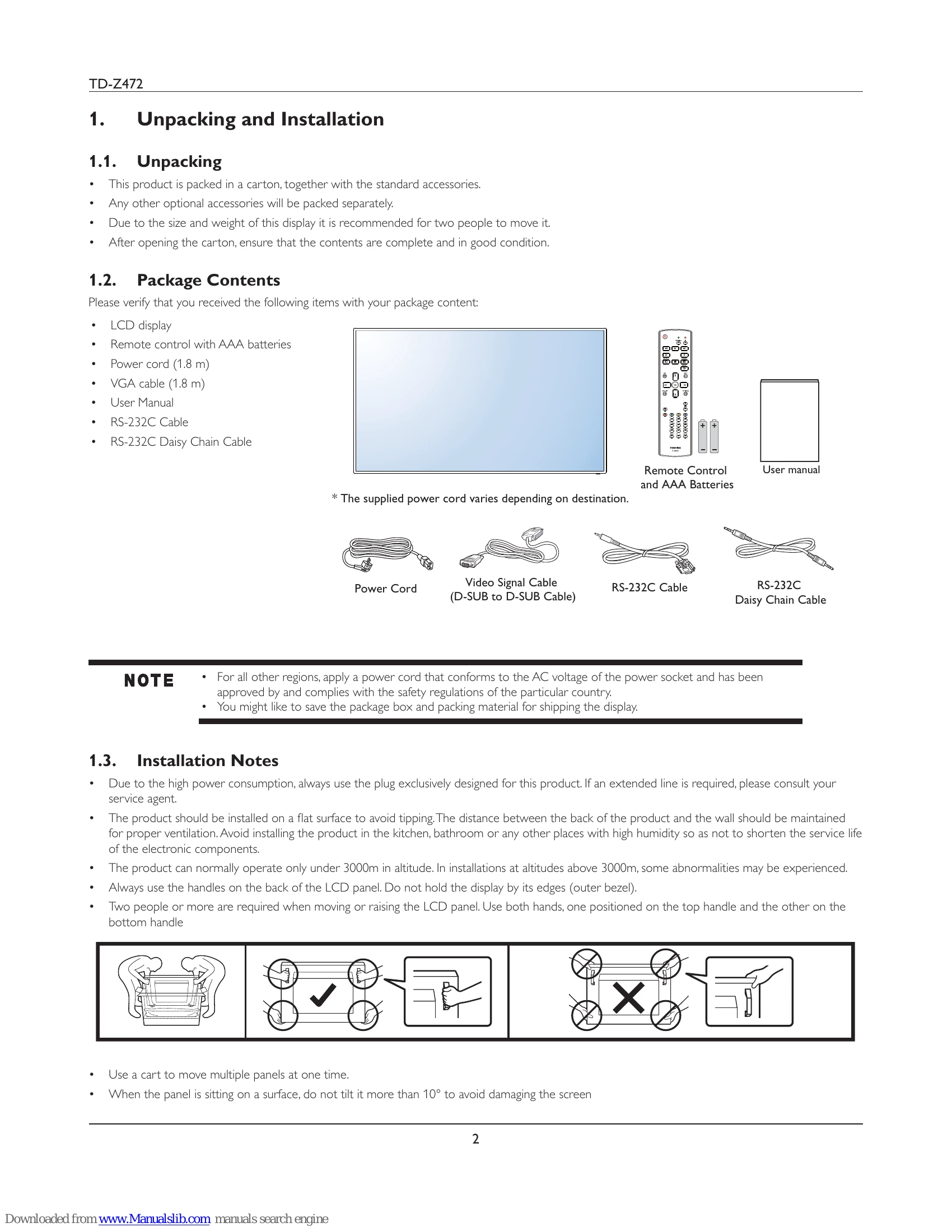 Manual for TD-Z472