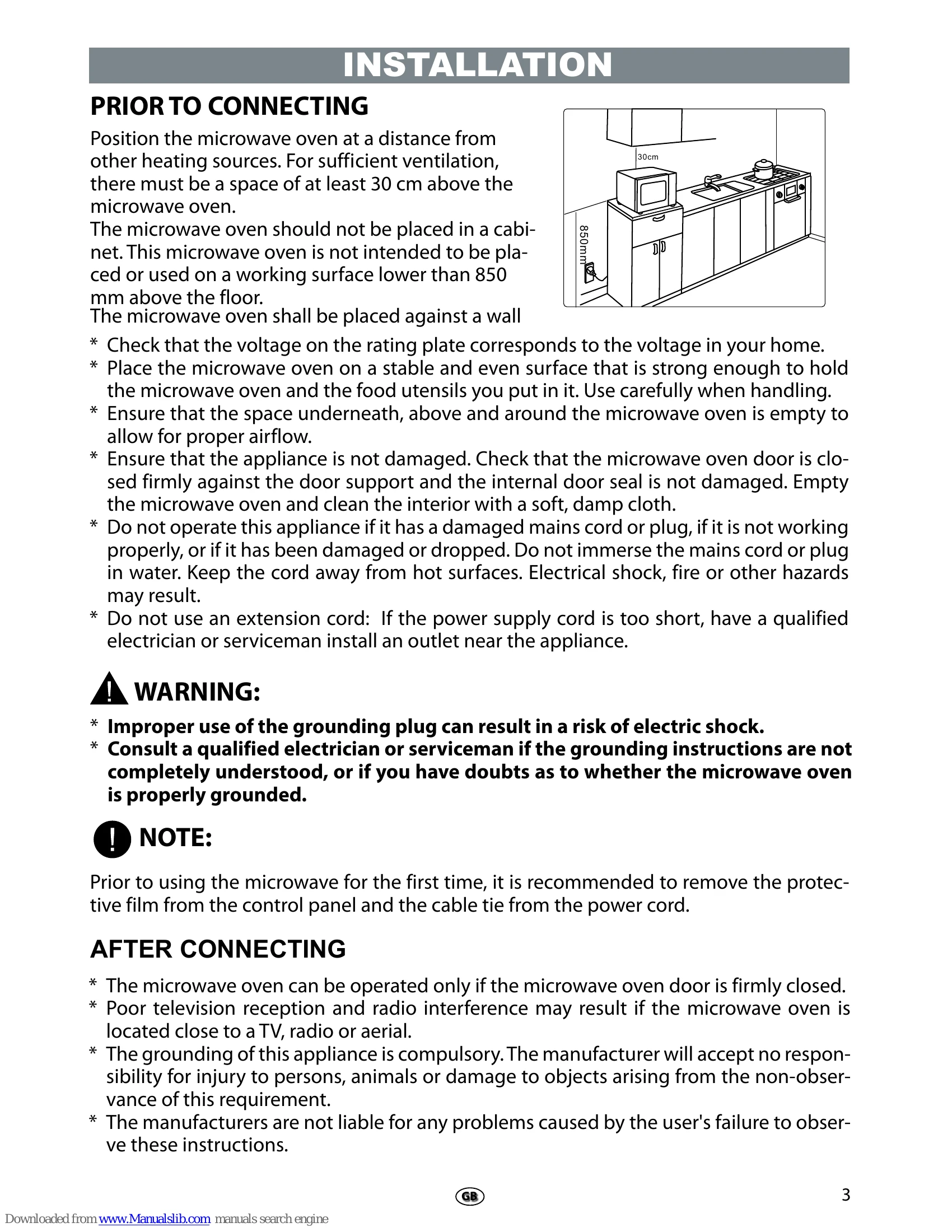 Manual for MWT25WH