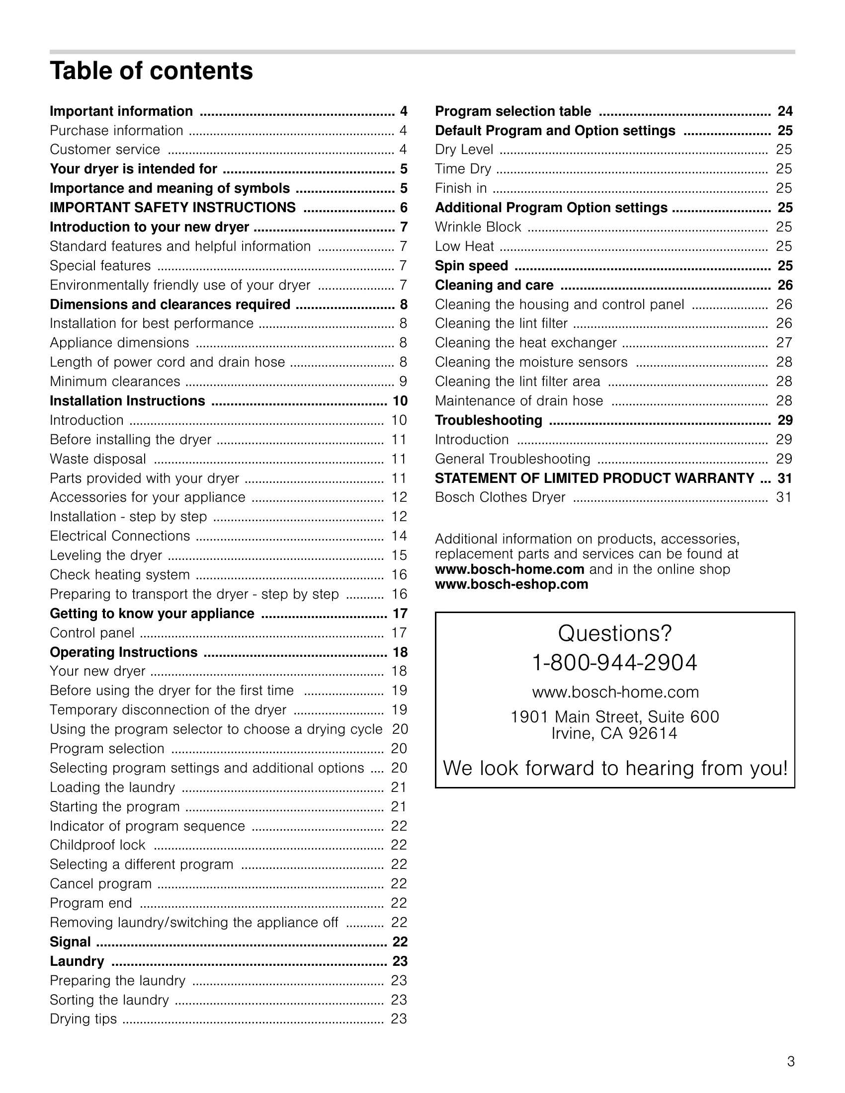 Manual for WTG86400UC