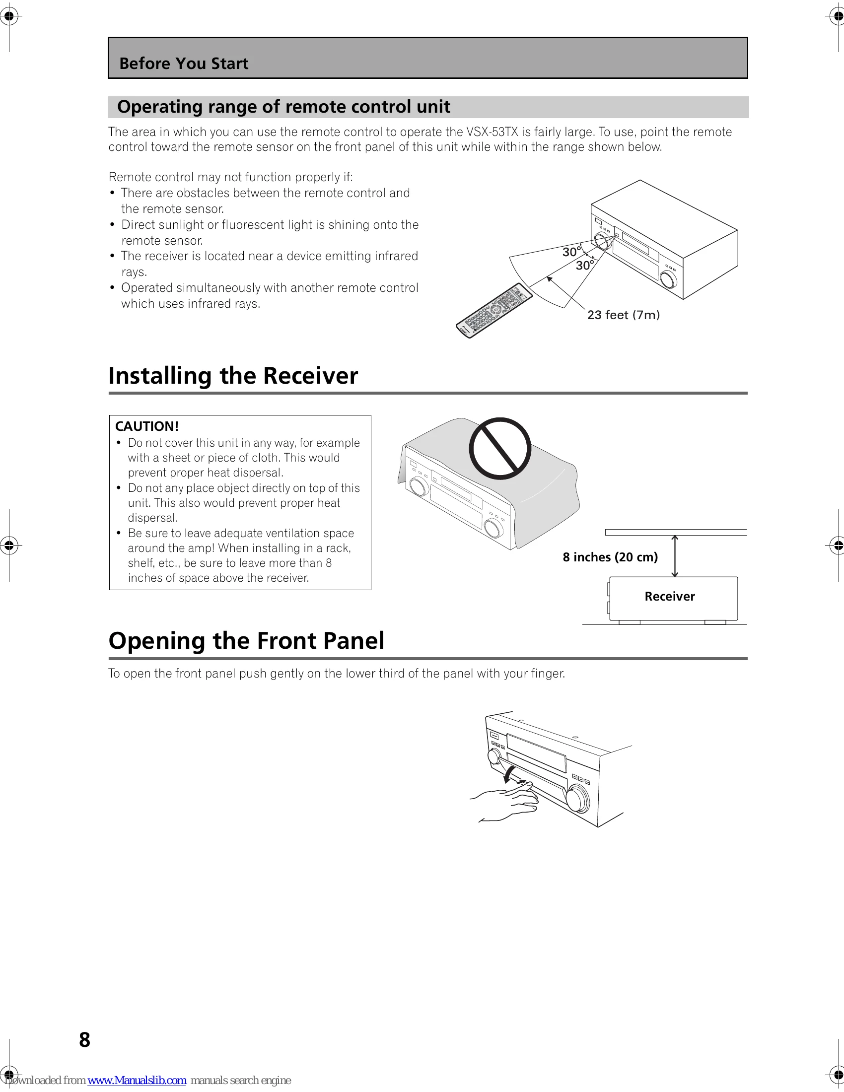 Manual for VSX-53TX