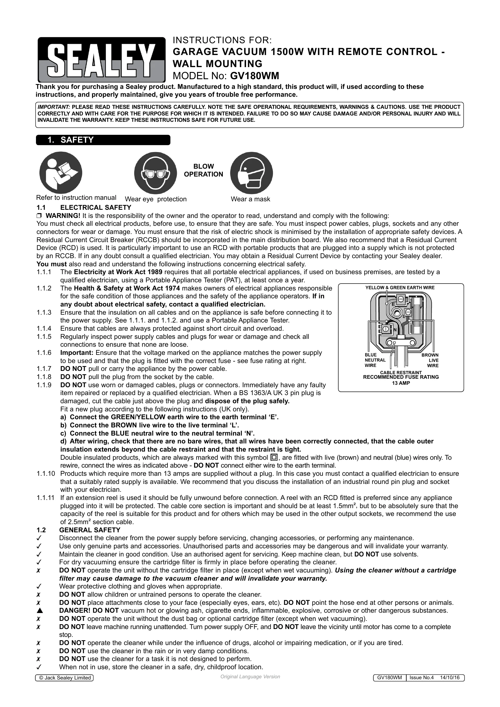 Manual for GV180WM