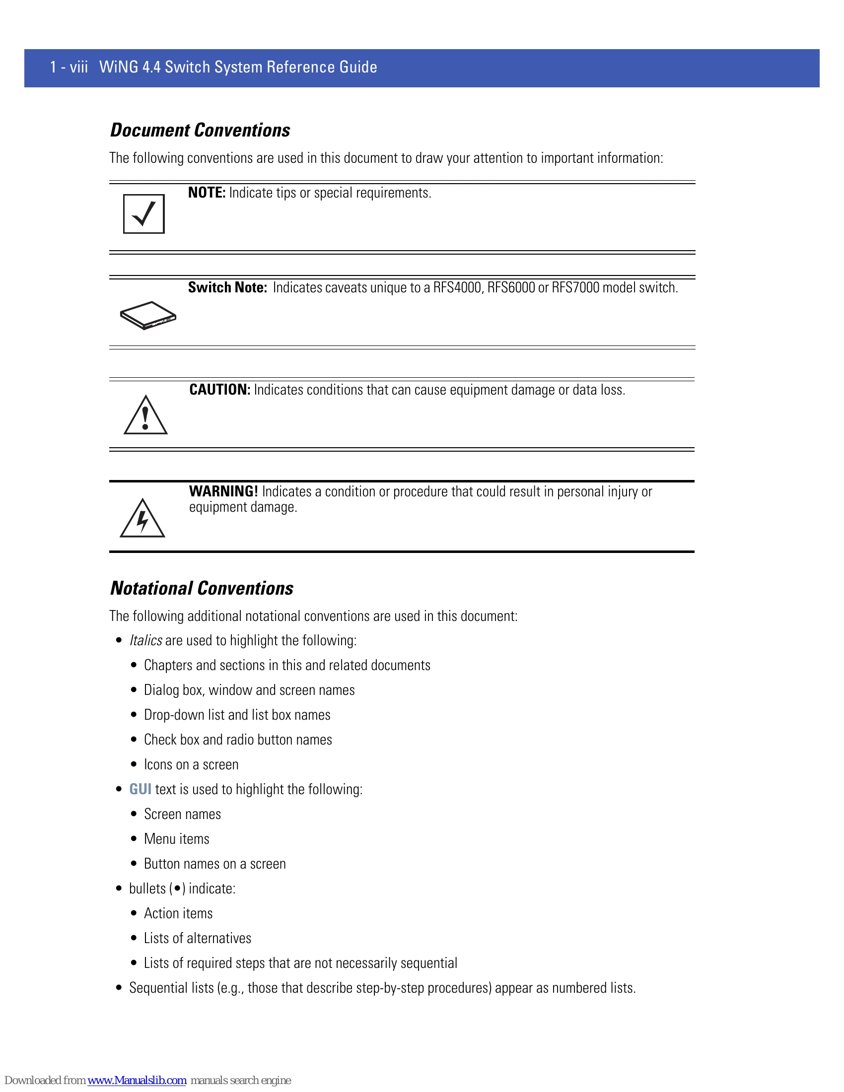 Manual for WING 4.4