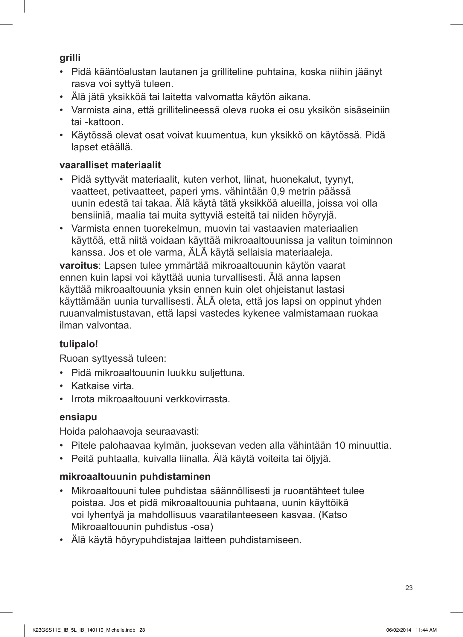 Manual for K23GSS11E