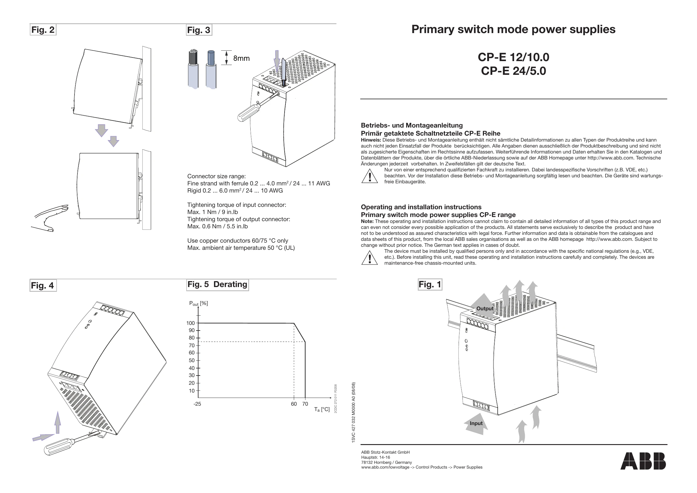 Installation Guide for CP-E 12/10.0, CP-E 24/5.0