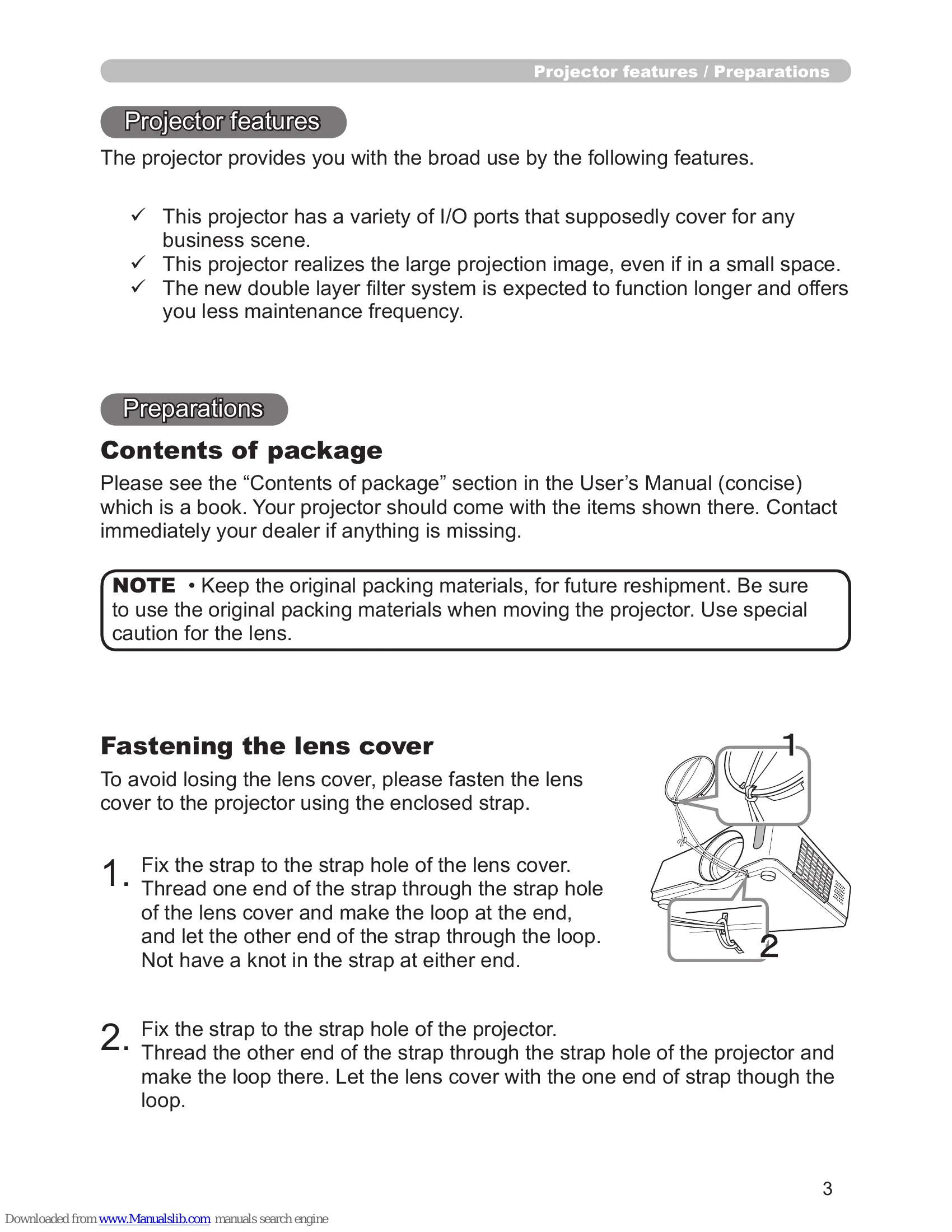 Manual for CP-X201/CP-X301/CP-X401/CP-X450
