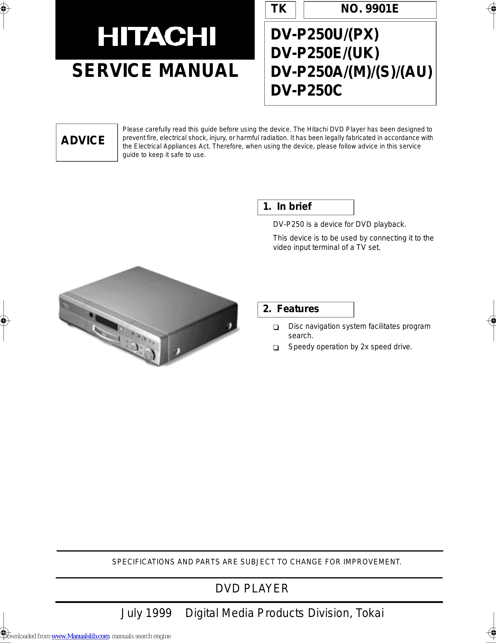 Manual for DV-P250U/(PX)