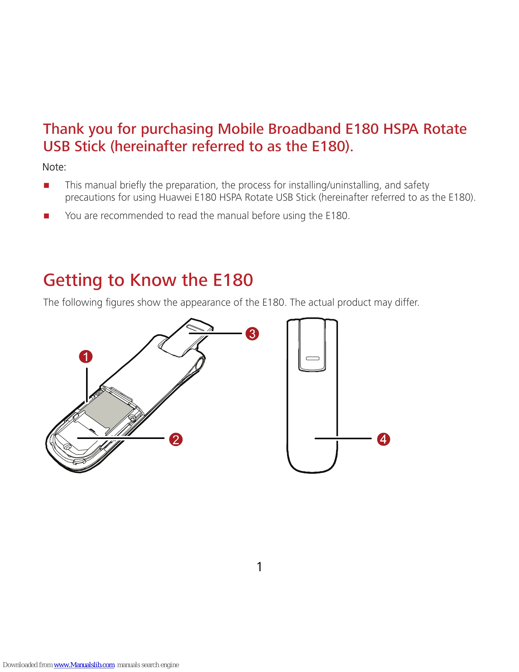 Manual for E180