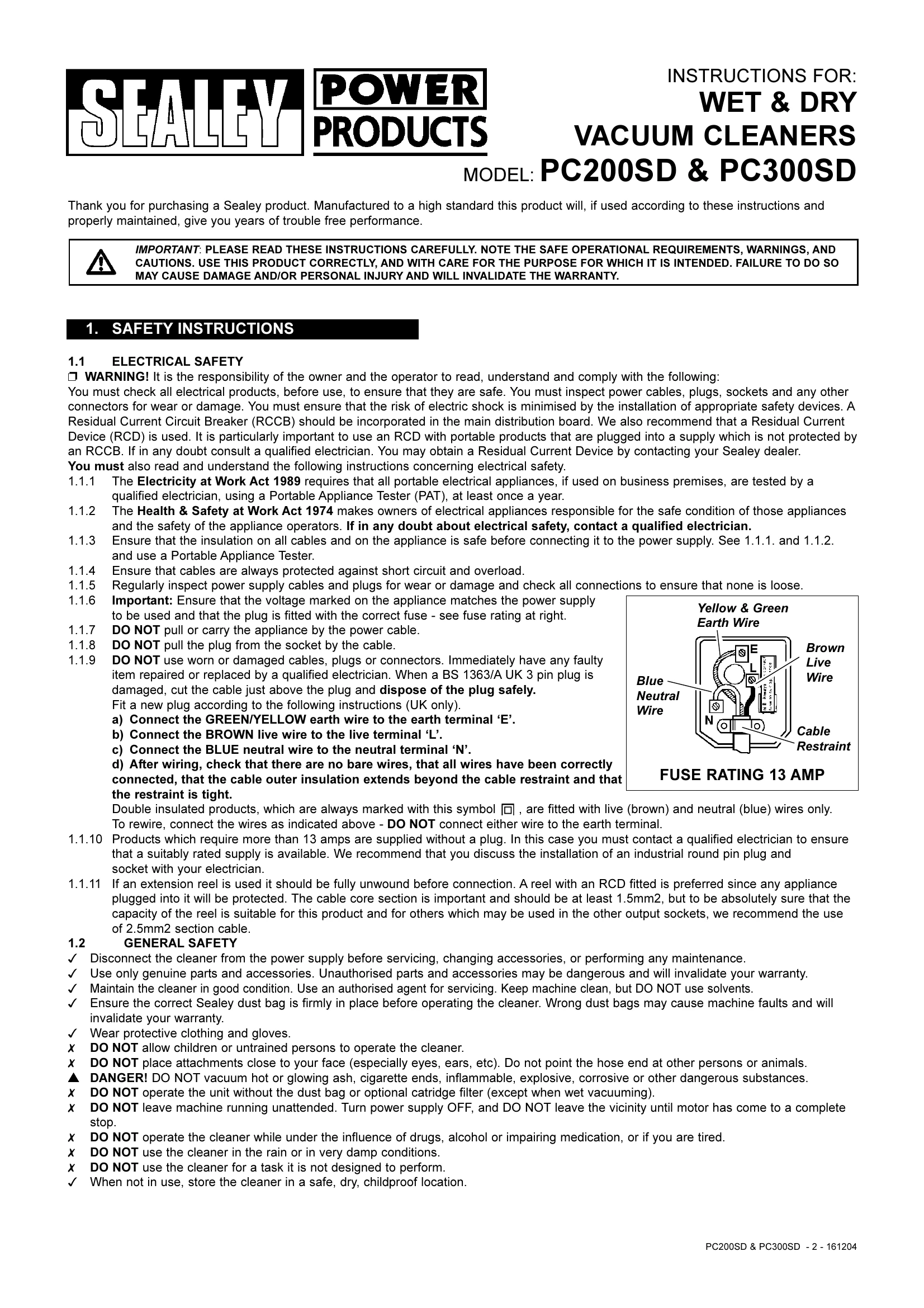 Manual for PC200SD & PC300SD
