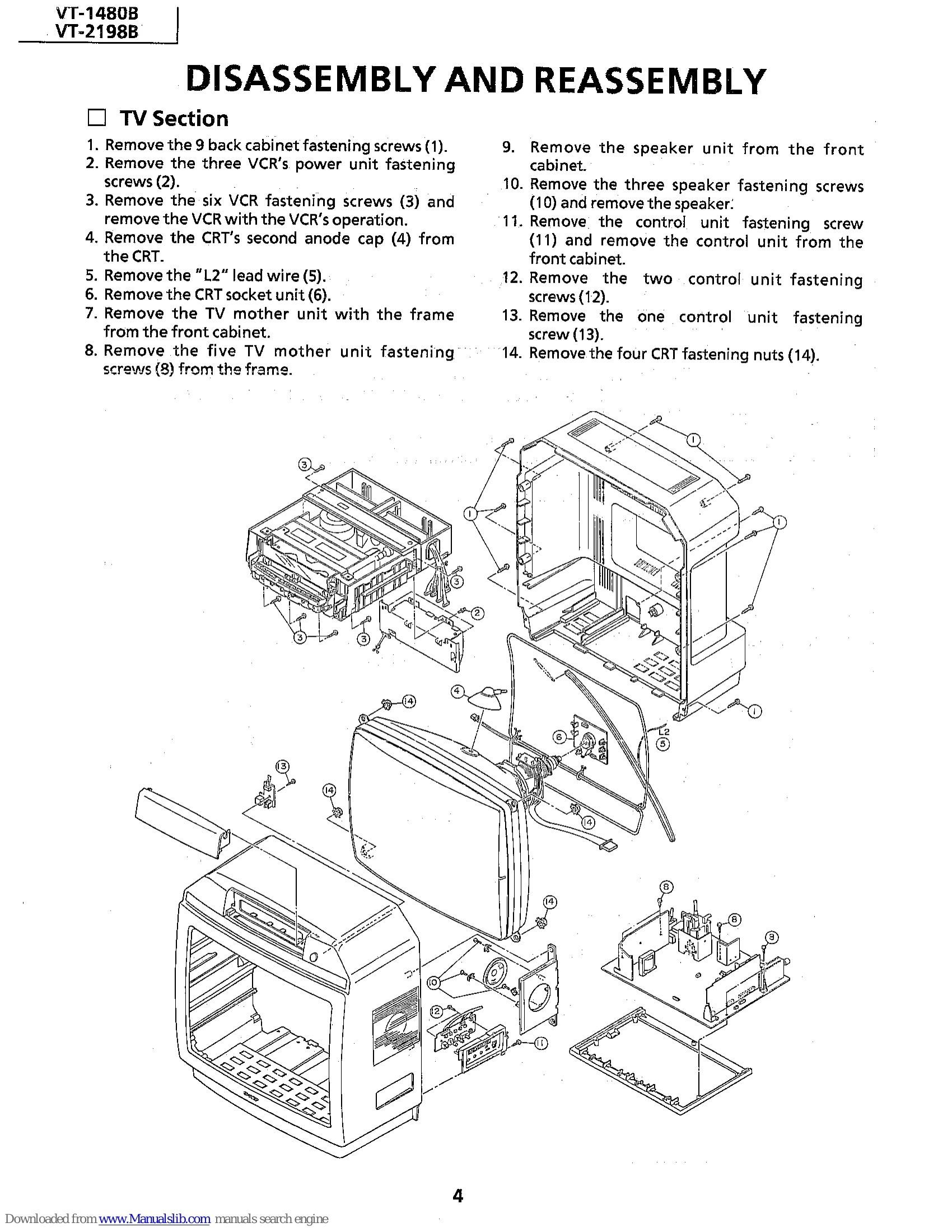 Parts/Service for VT-1480B / VT-2198B