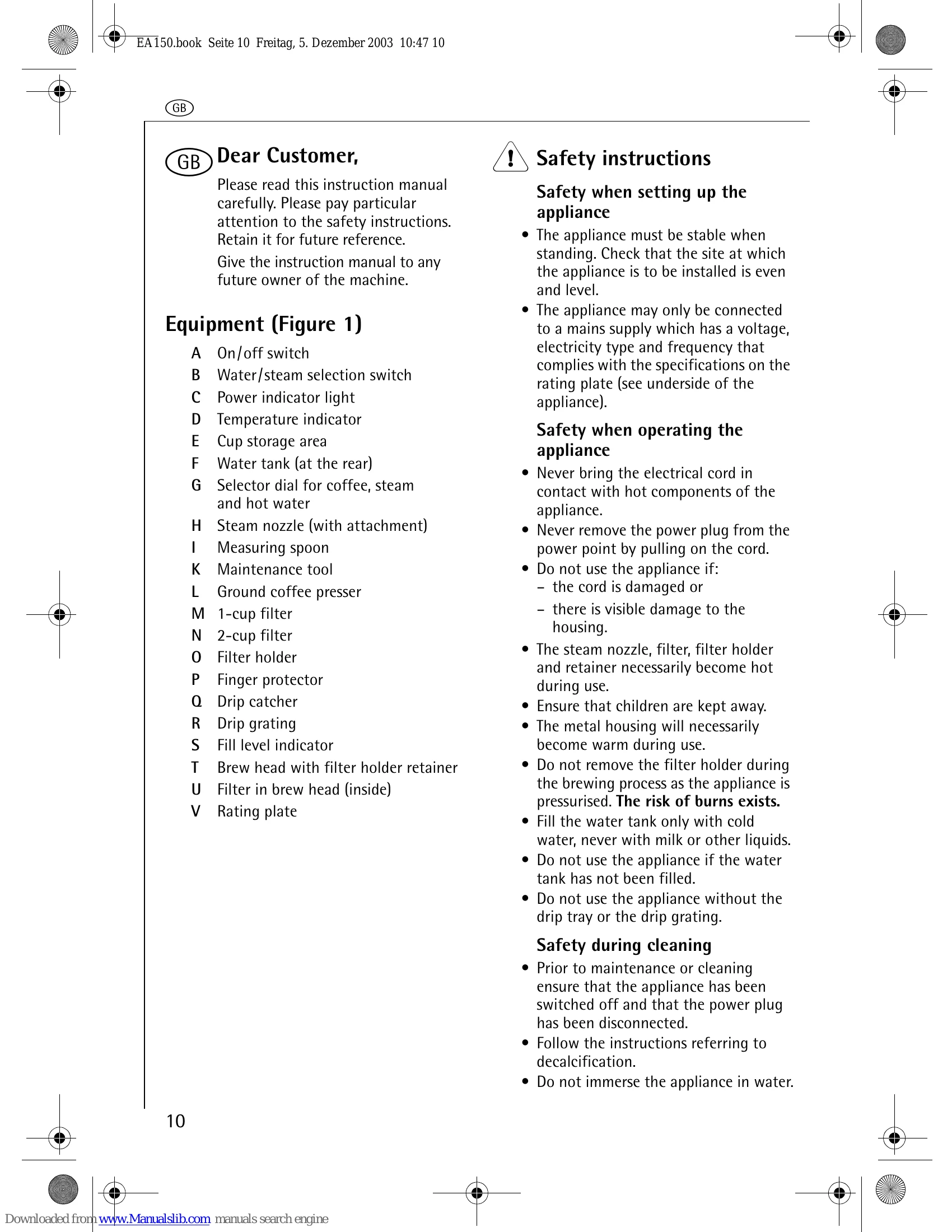 Manual for EA 150