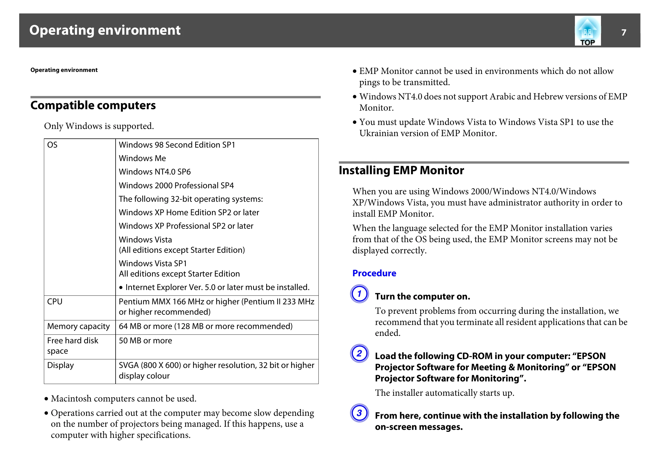 Manual for EMP Monitor V4.30