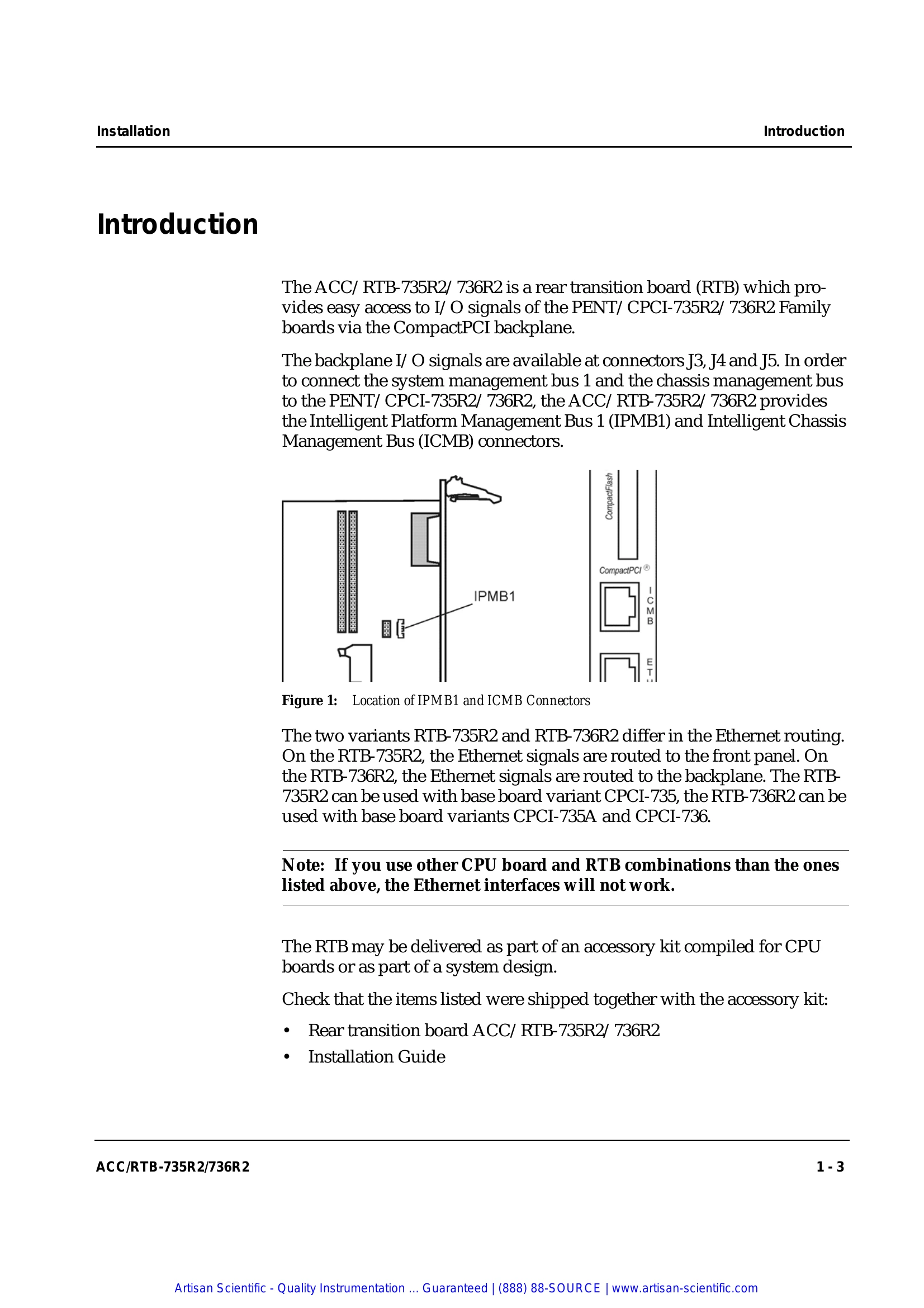 Installation Guide for ACC/RTB-735R2/736R2