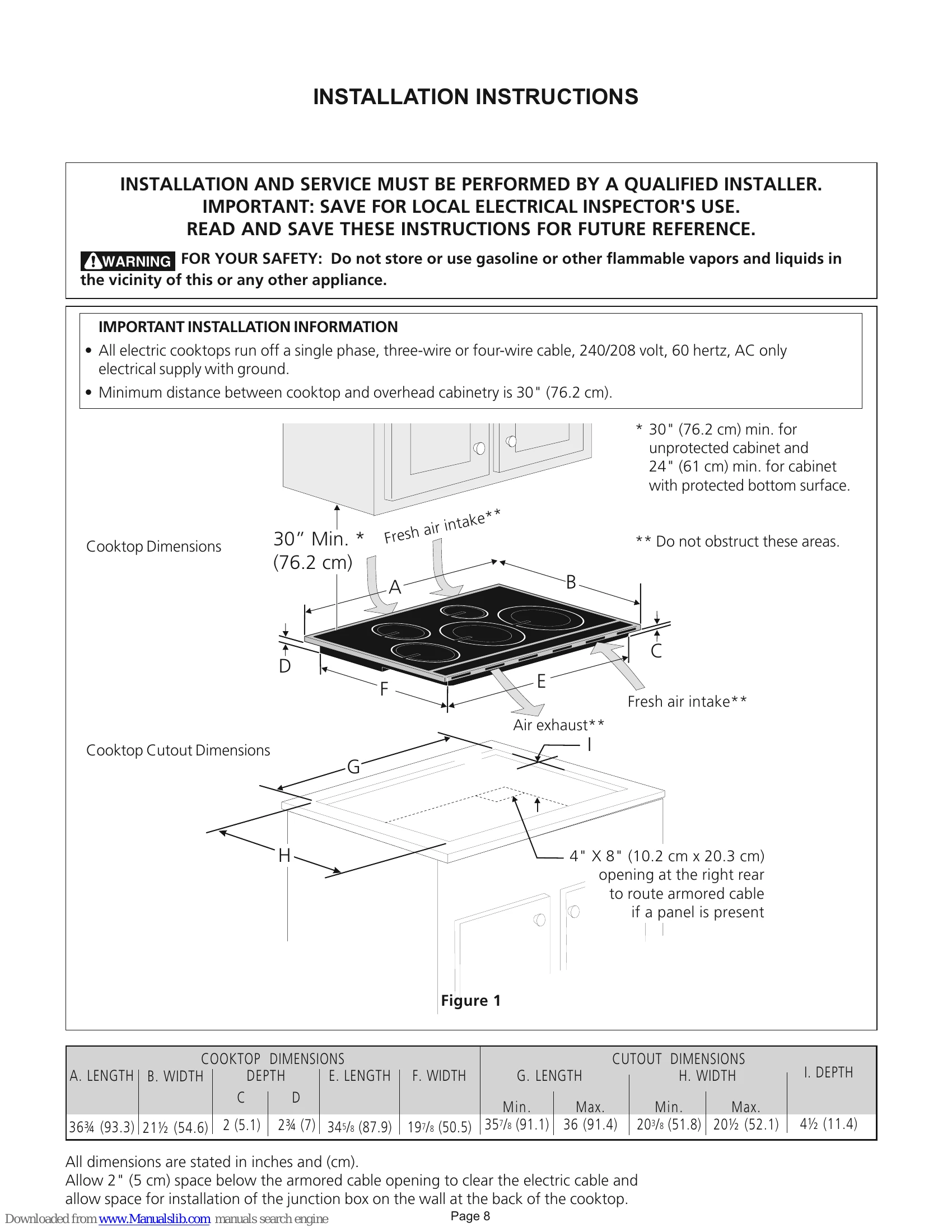 Manual for E36IC75FSS