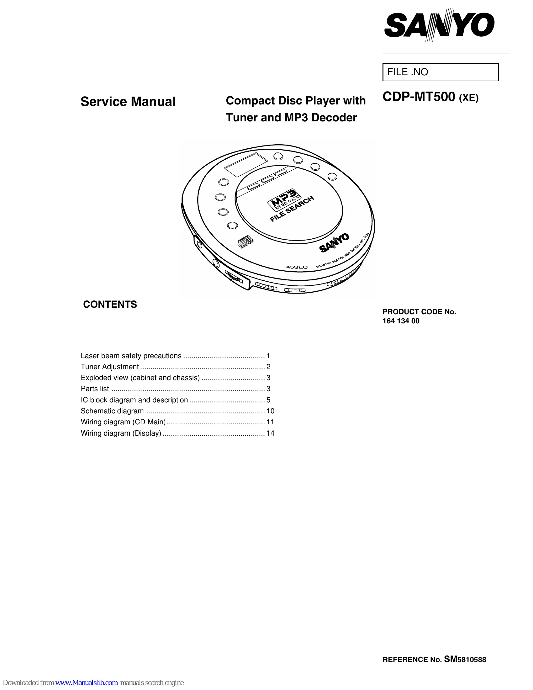 Parts/Service for CDP-MT500 (XE)