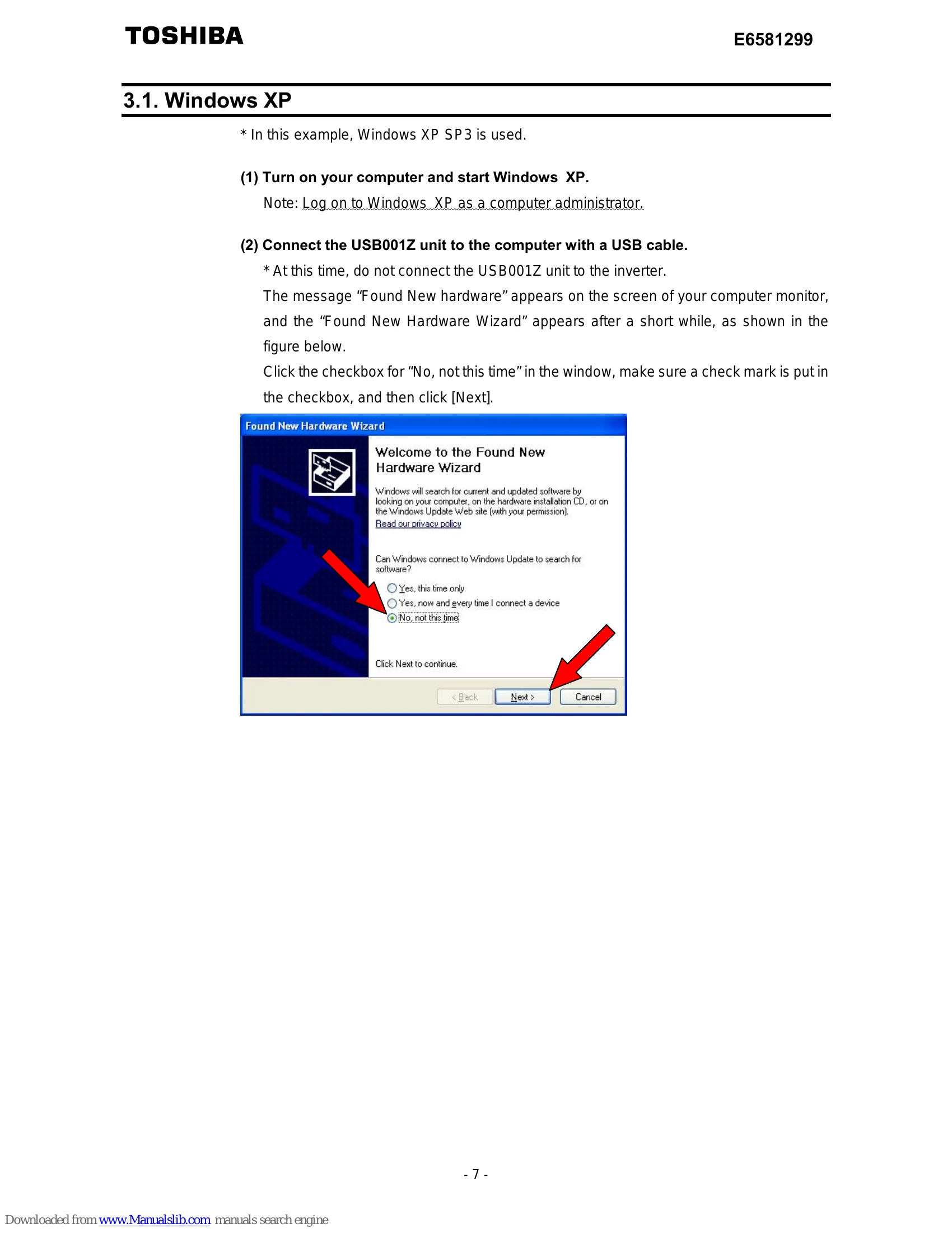 Manual for USB001Z